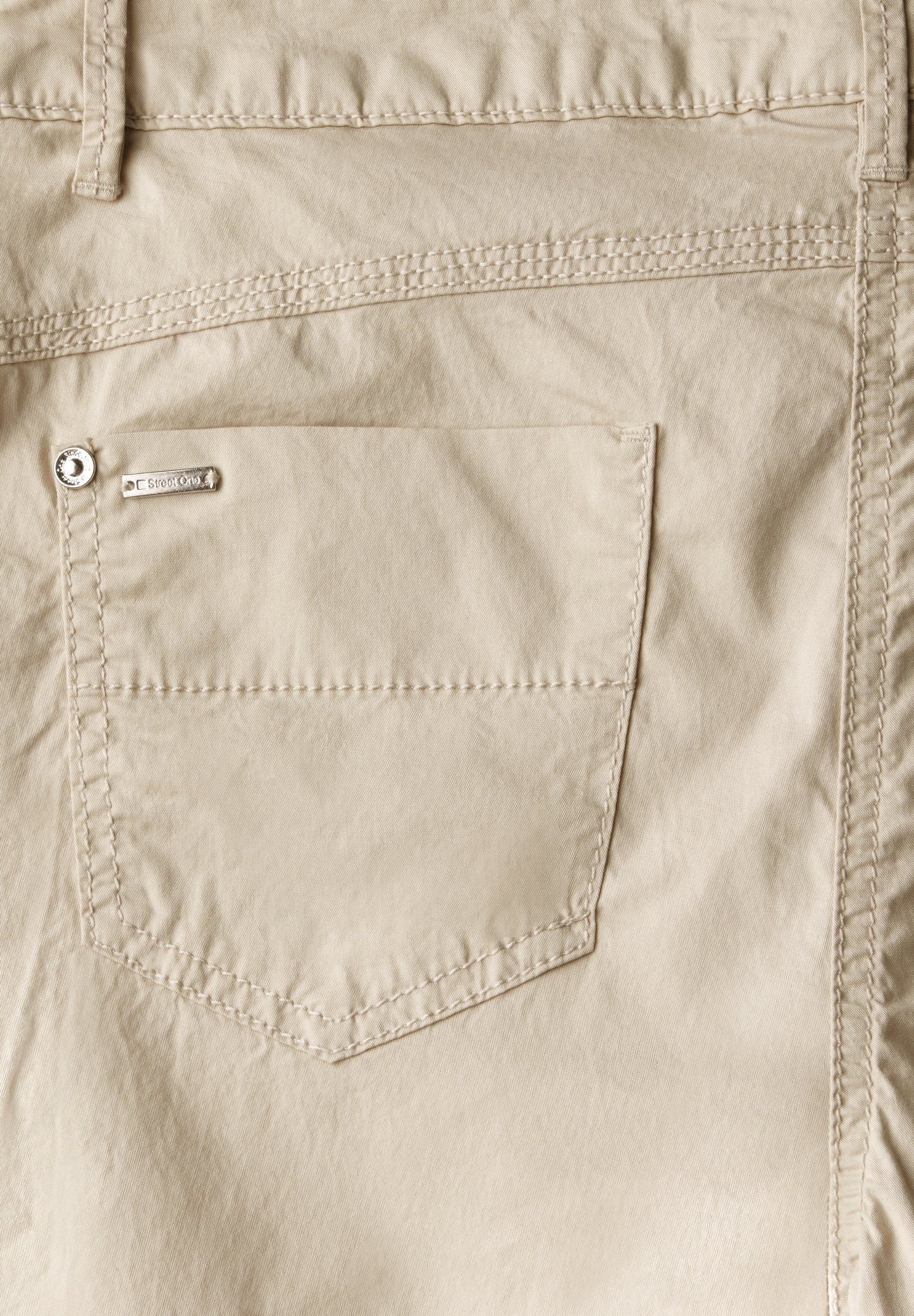 Street One 3/4 Satin Hose mit Taschen - Farbe: barley beige