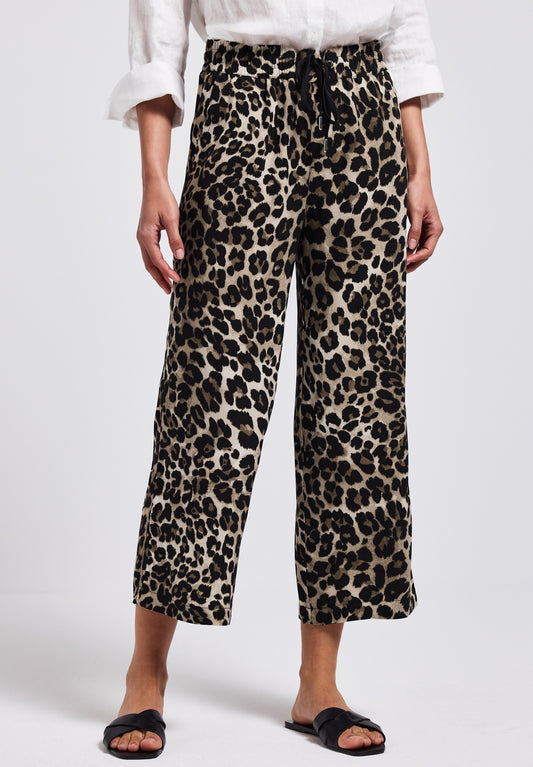 Street One Gemusterte Wide Leg Hose - Farbe: Black