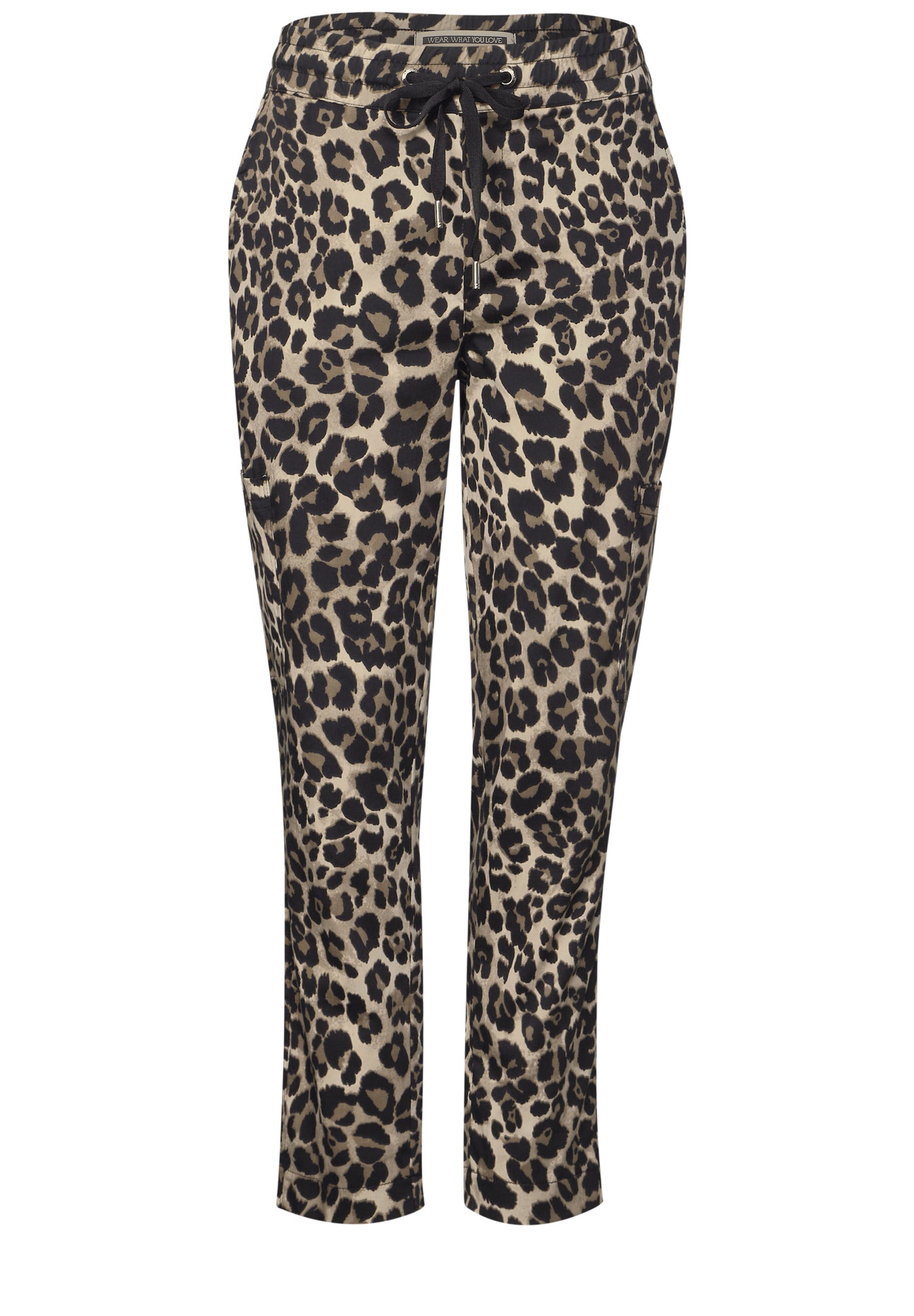 Street One Loose Fit Hose mit Leo-Print - Farbe: Black