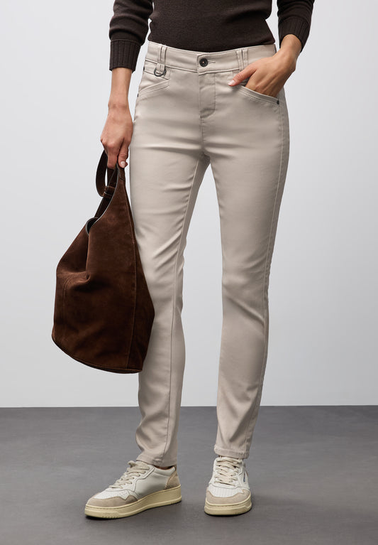 Street One Slim Fit Coated Hose - Farbe: dark moonstone sand
