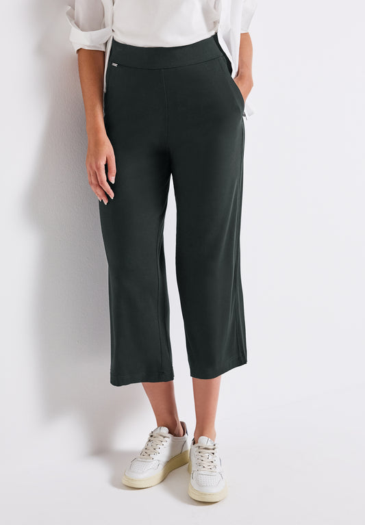 Street One Wide Leg Jersey-Hose - Farbe: pine grove green