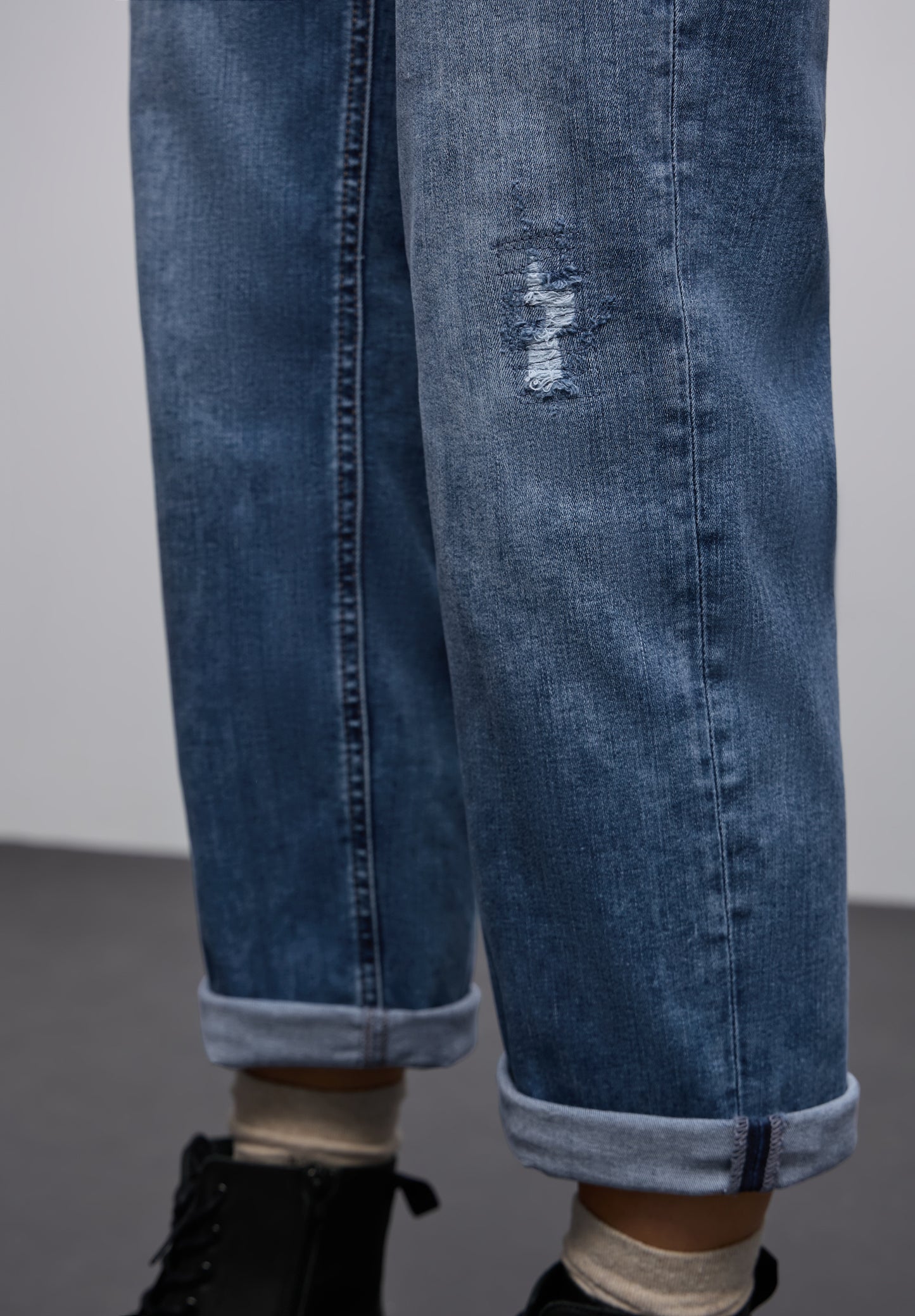 Street One - Destroyed Look Jeans - Farbe: mid blue authentic washed