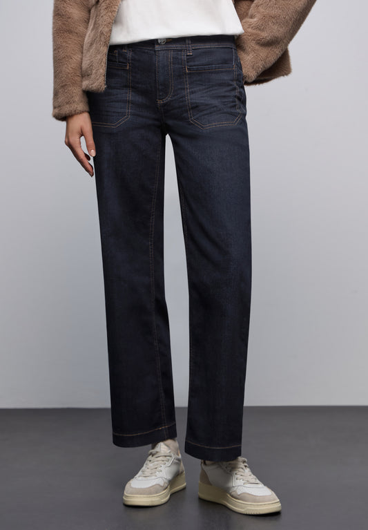 Street One Rinsed Wide Leg Jeans - Farbe: rinsed wash