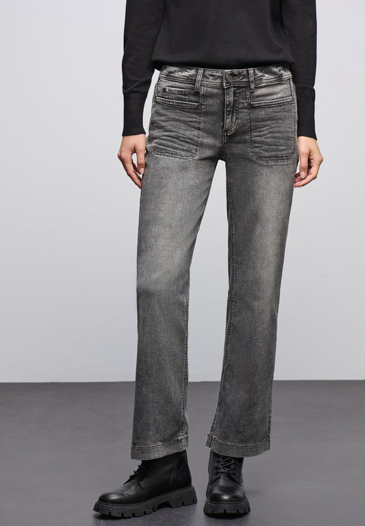 Street One Wide Leg Jeans - Farbe: mid grey washed