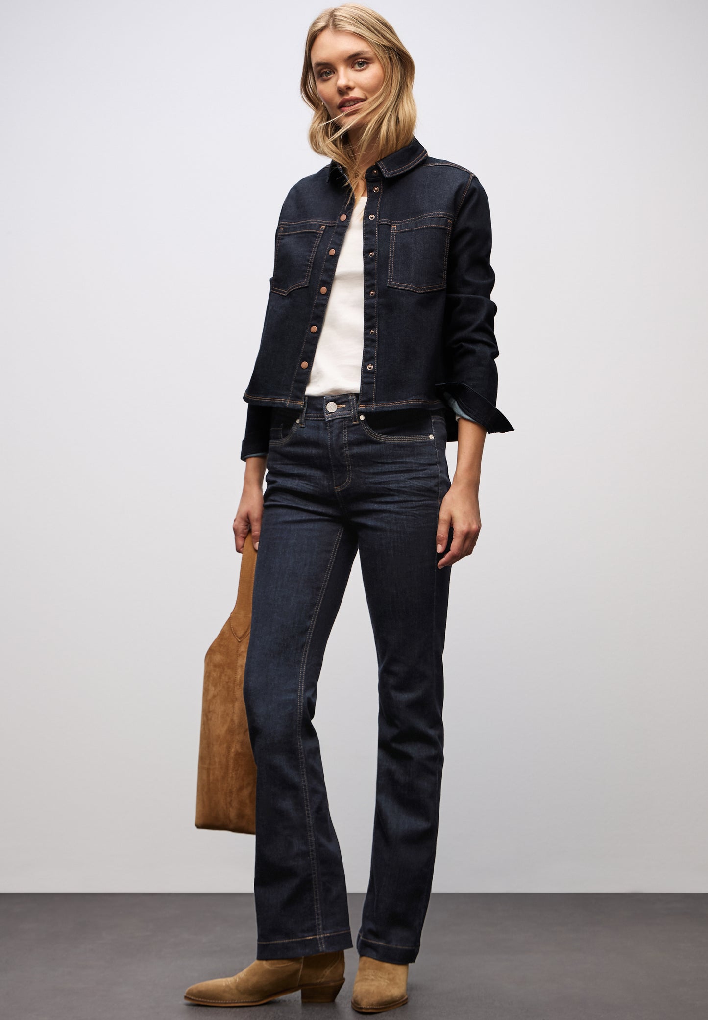 Street One Rinsed Bootcut Jeans - Farbe: rinsed dark blue