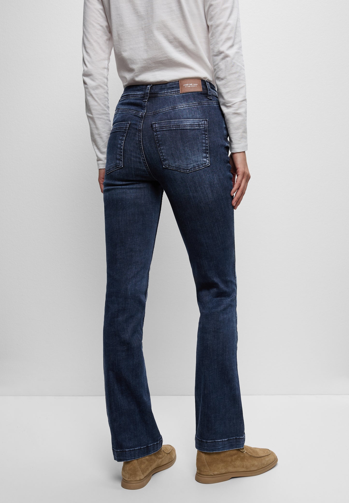 Street One Bootcut Jeans - Farbe: blue black random washed