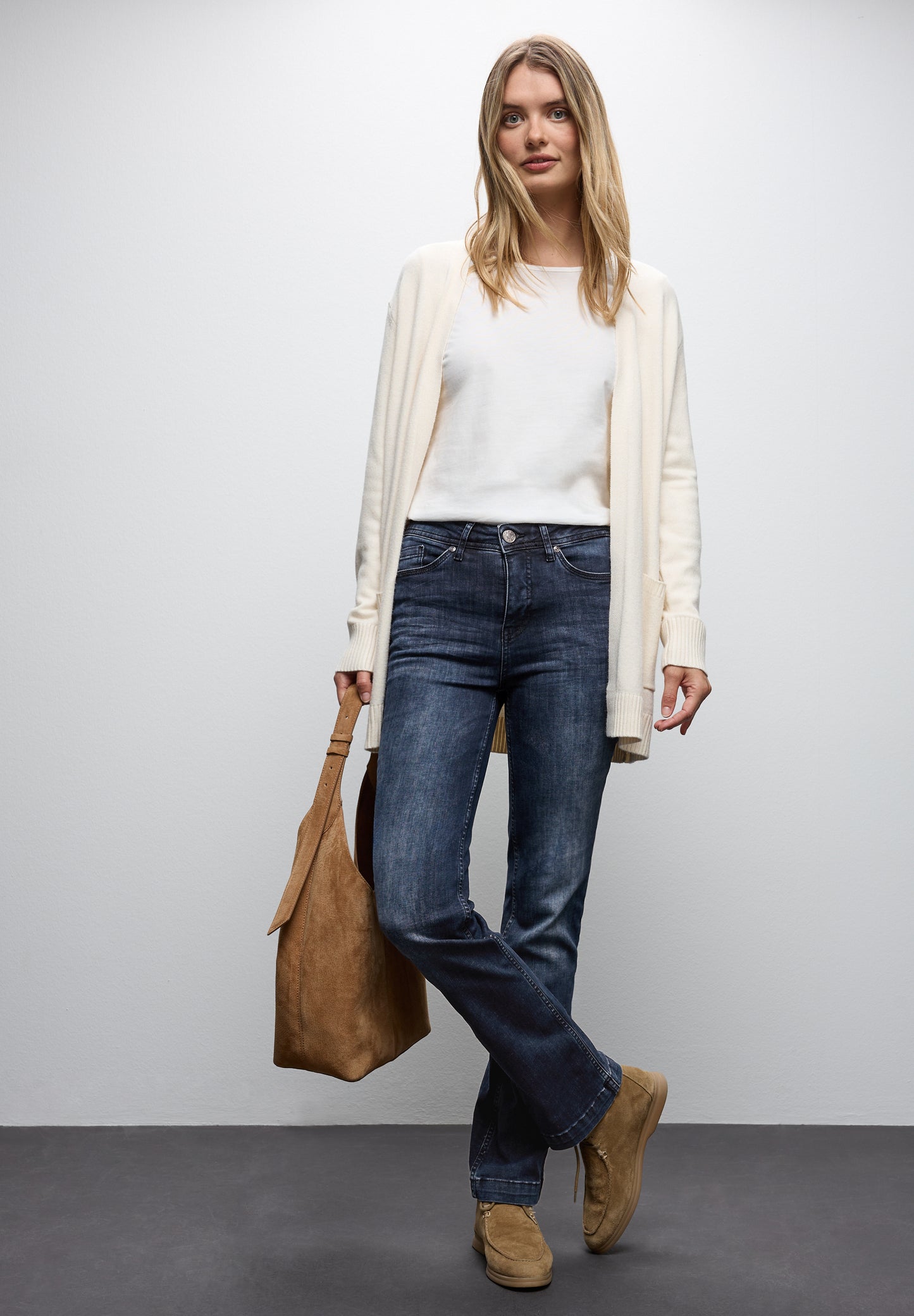 Street One Bootcut Jeans - Farbe: blue black random washed