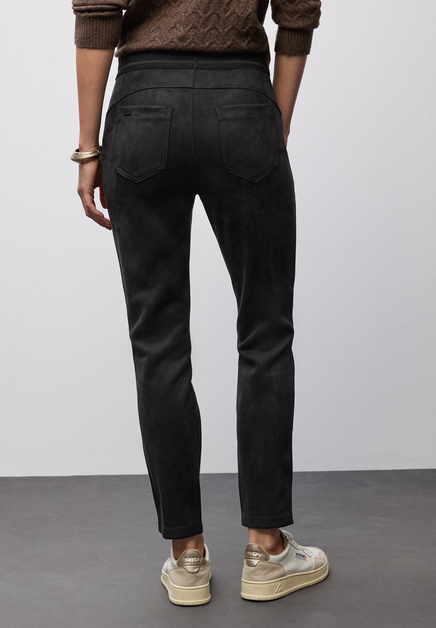 Street One Velours Hose - Farbe: Black