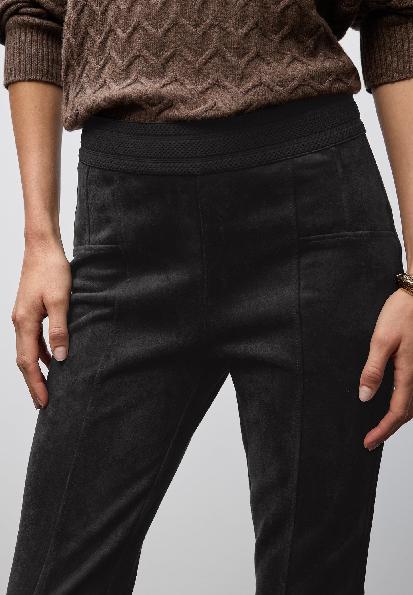 Street One Velours Hose - Farbe: Black