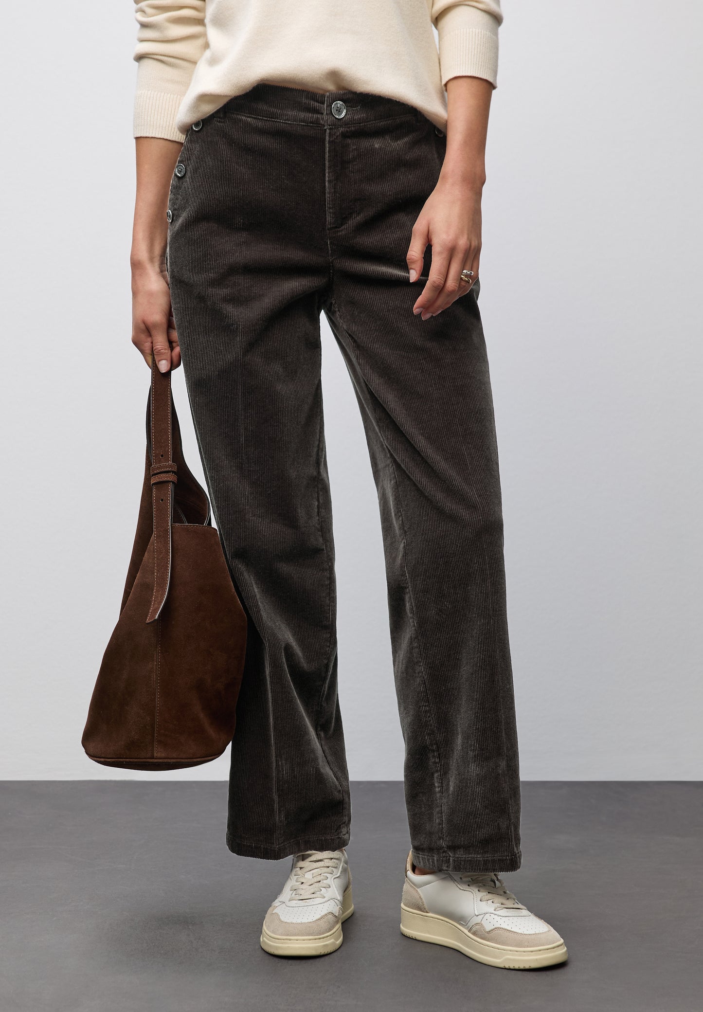 Street One Straight Leg Cordhose - Farbe: darkest brown