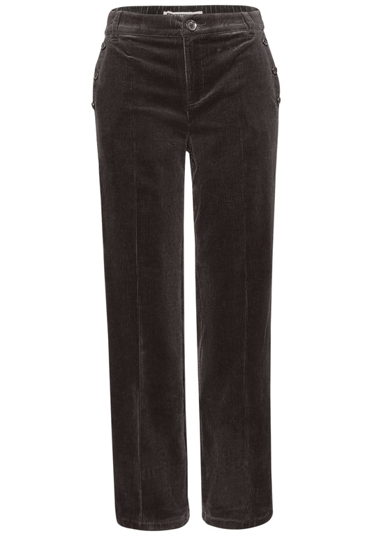 Street One Straight Leg Cordhose - Farbe: darkest brown