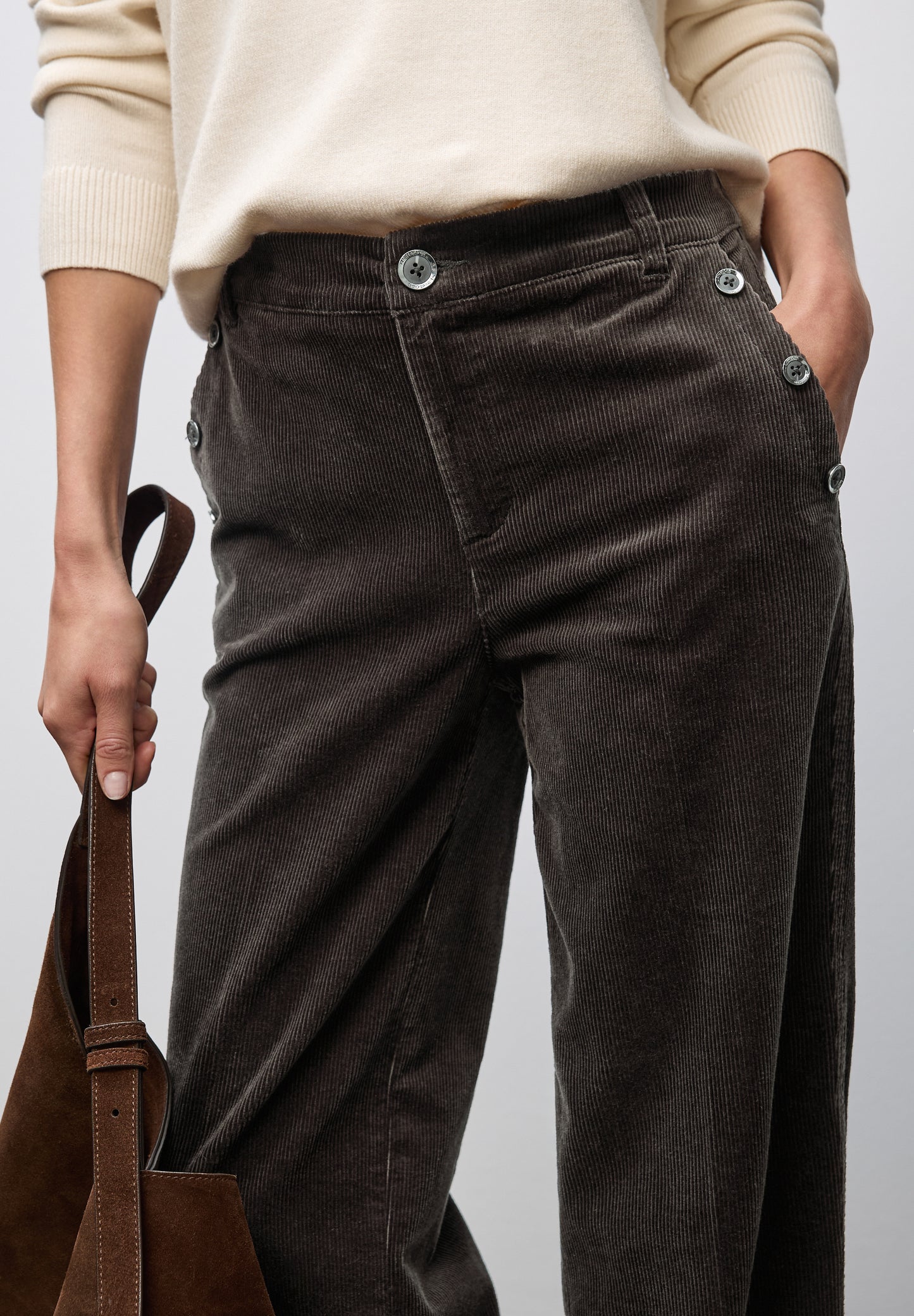 Street One Straight Leg Cordhose - Farbe: darkest brown
