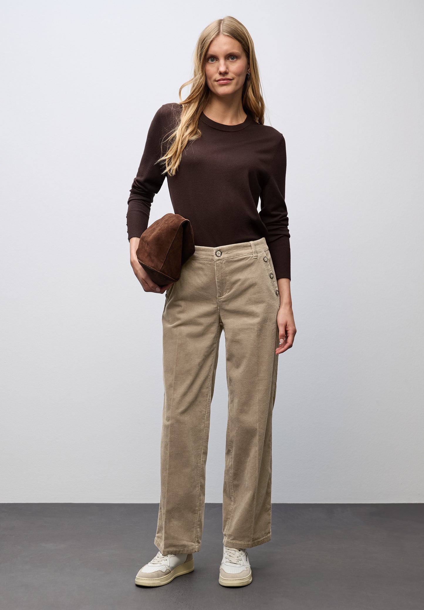 Street One Straight Leg Cordhose - Farbe: flowing beige