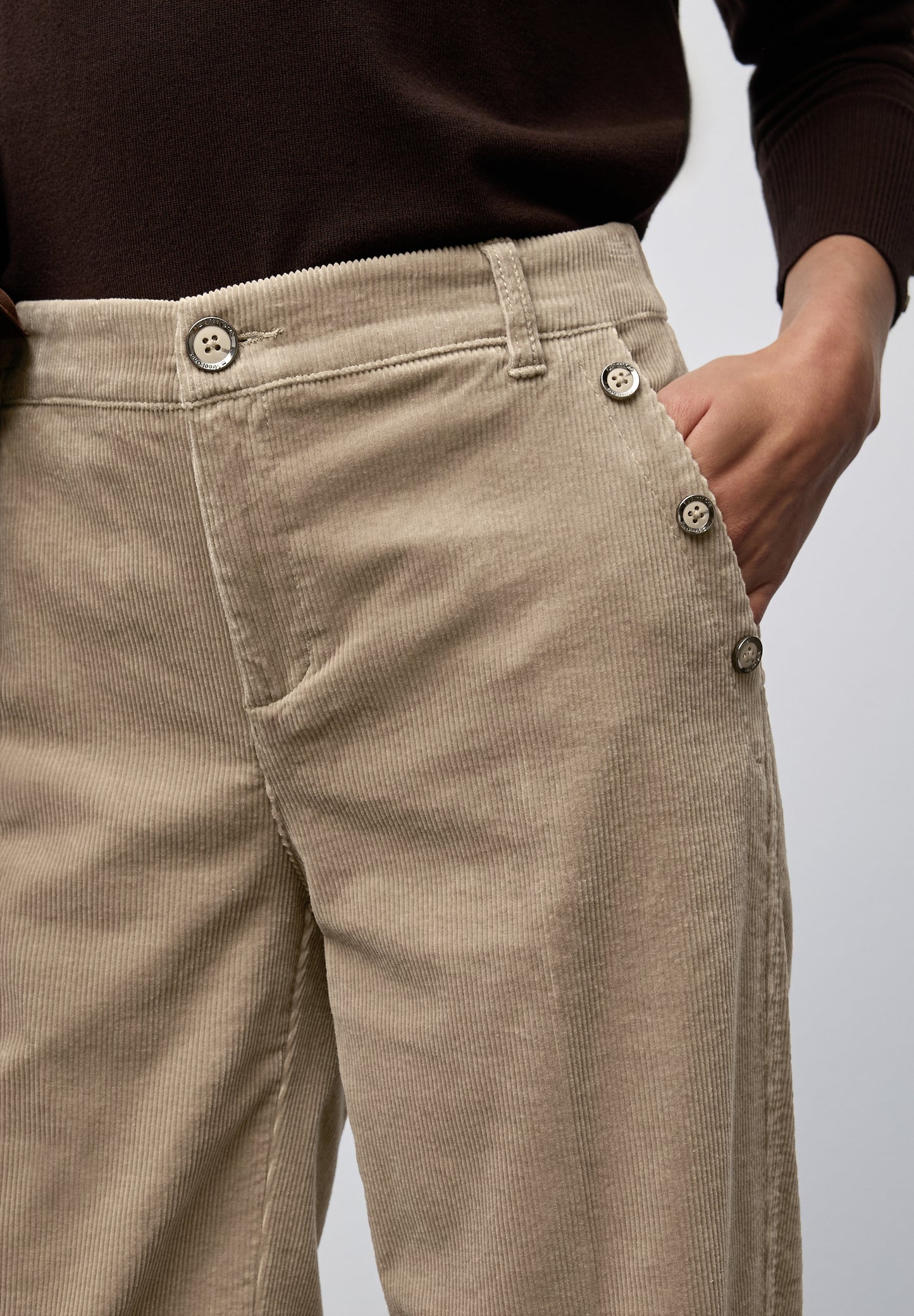 Street One Straight Leg Cordhose - Farbe: flowing beige