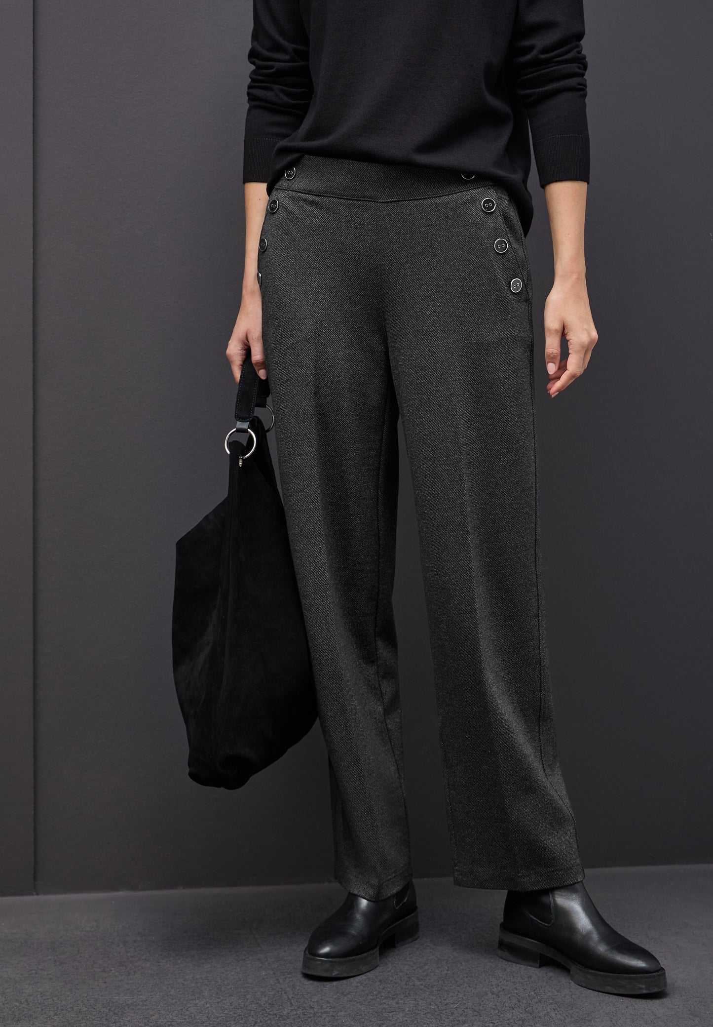 Street One Straight Leg Hose - Farbe: Black