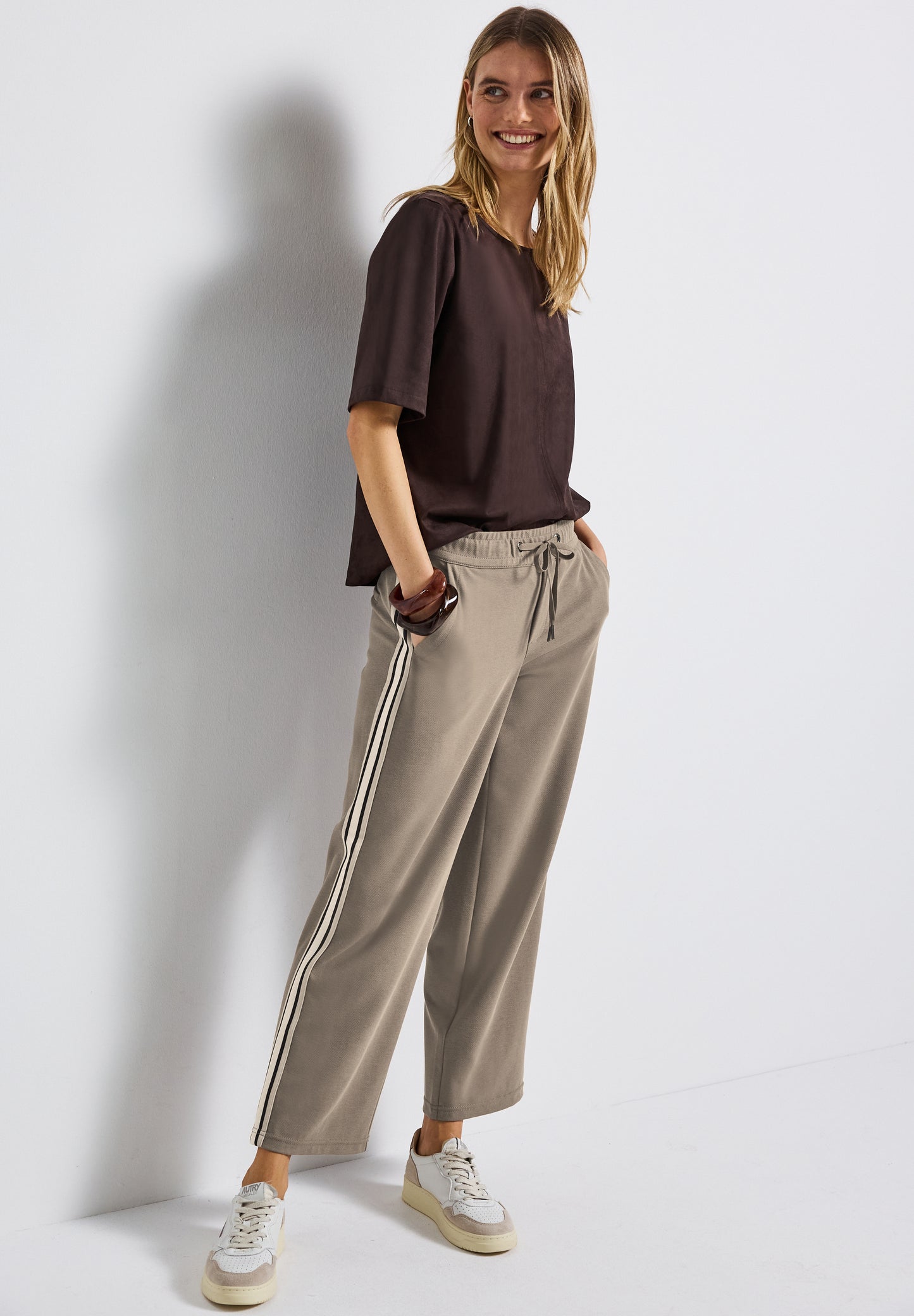 Street One Straight Leg Strukturhose - Farbe: bark brown
