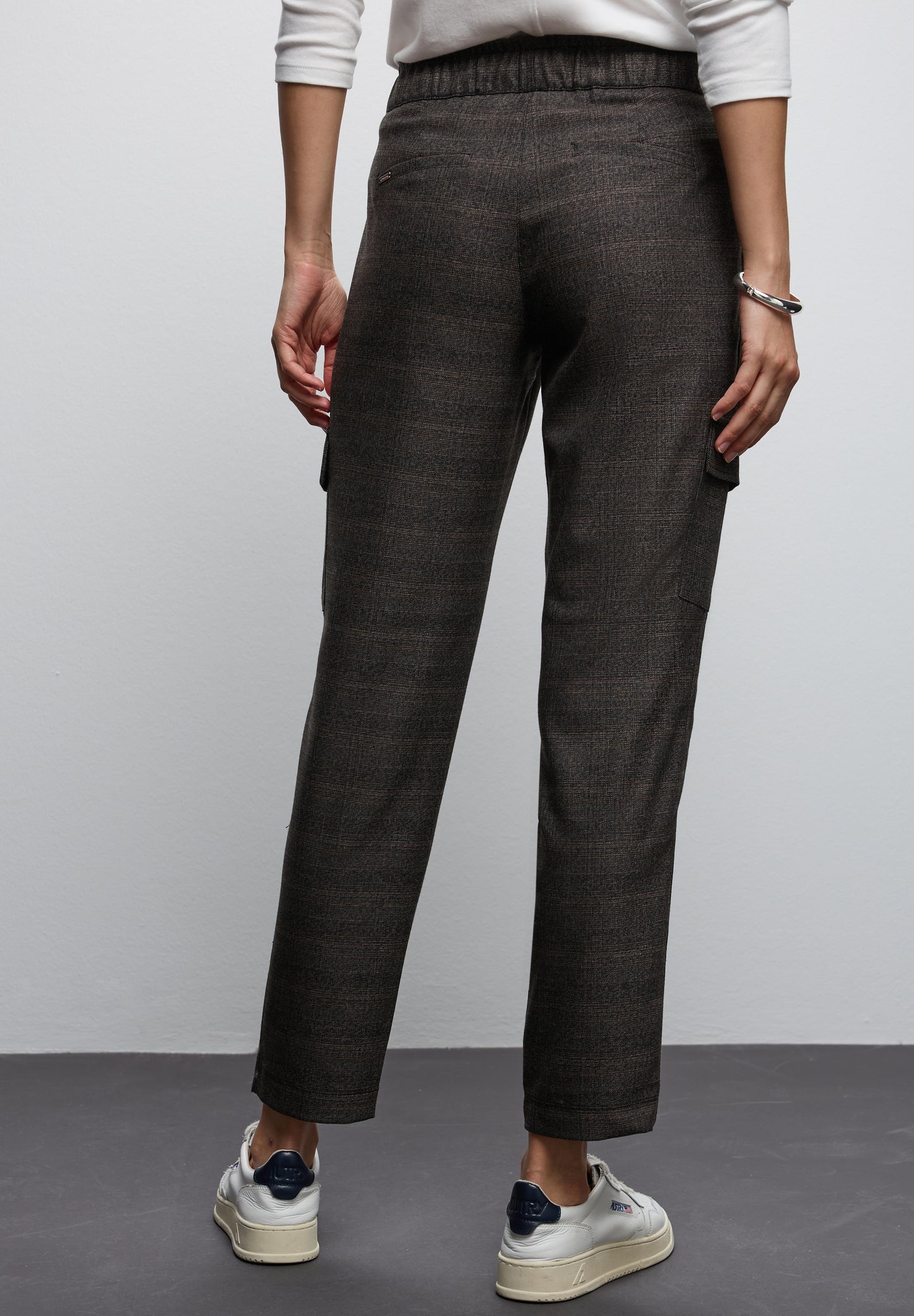 Street One Karierte Cargo Hose - Farbe: silk brown