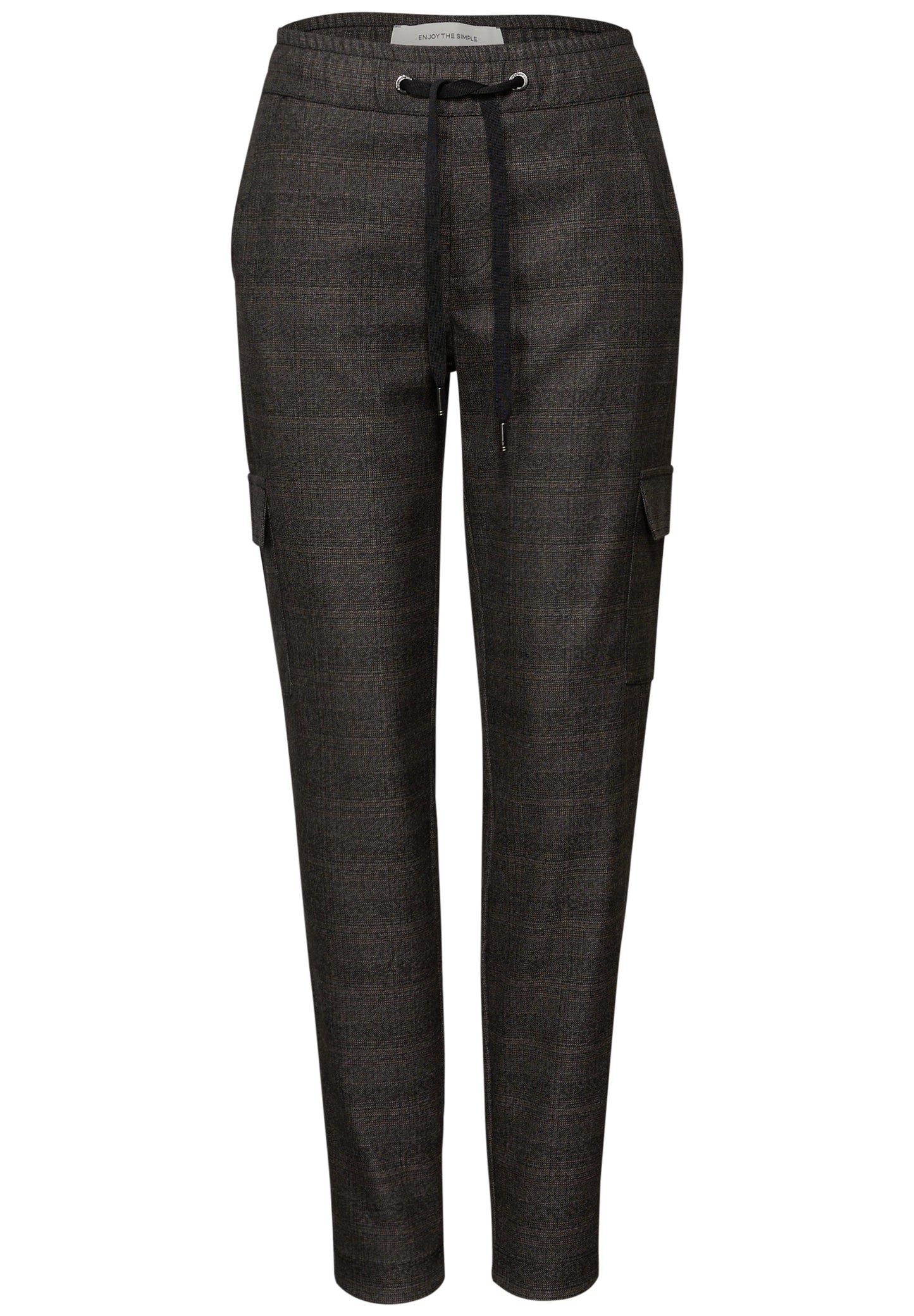 Street One Karierte Cargo Hose - Farbe: silk brown