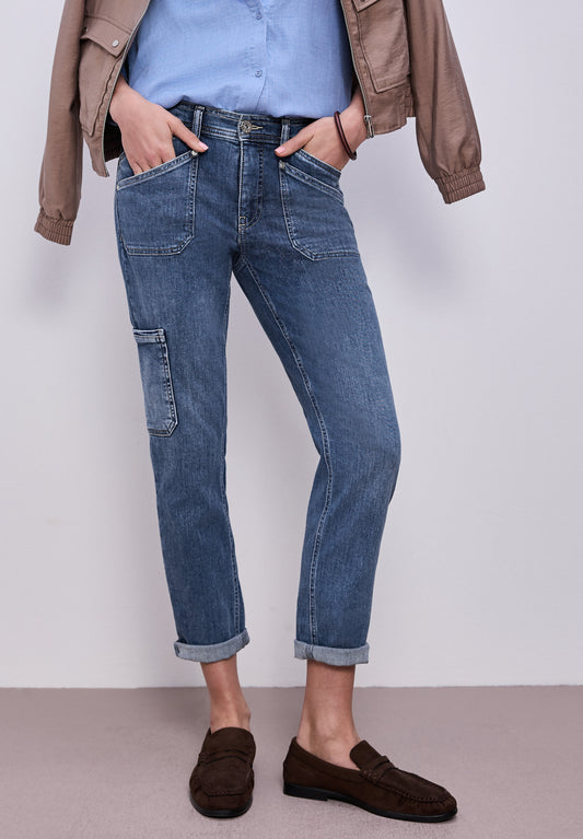 Street One - Cargo Jeans - Farbe: Medium Blue Wash