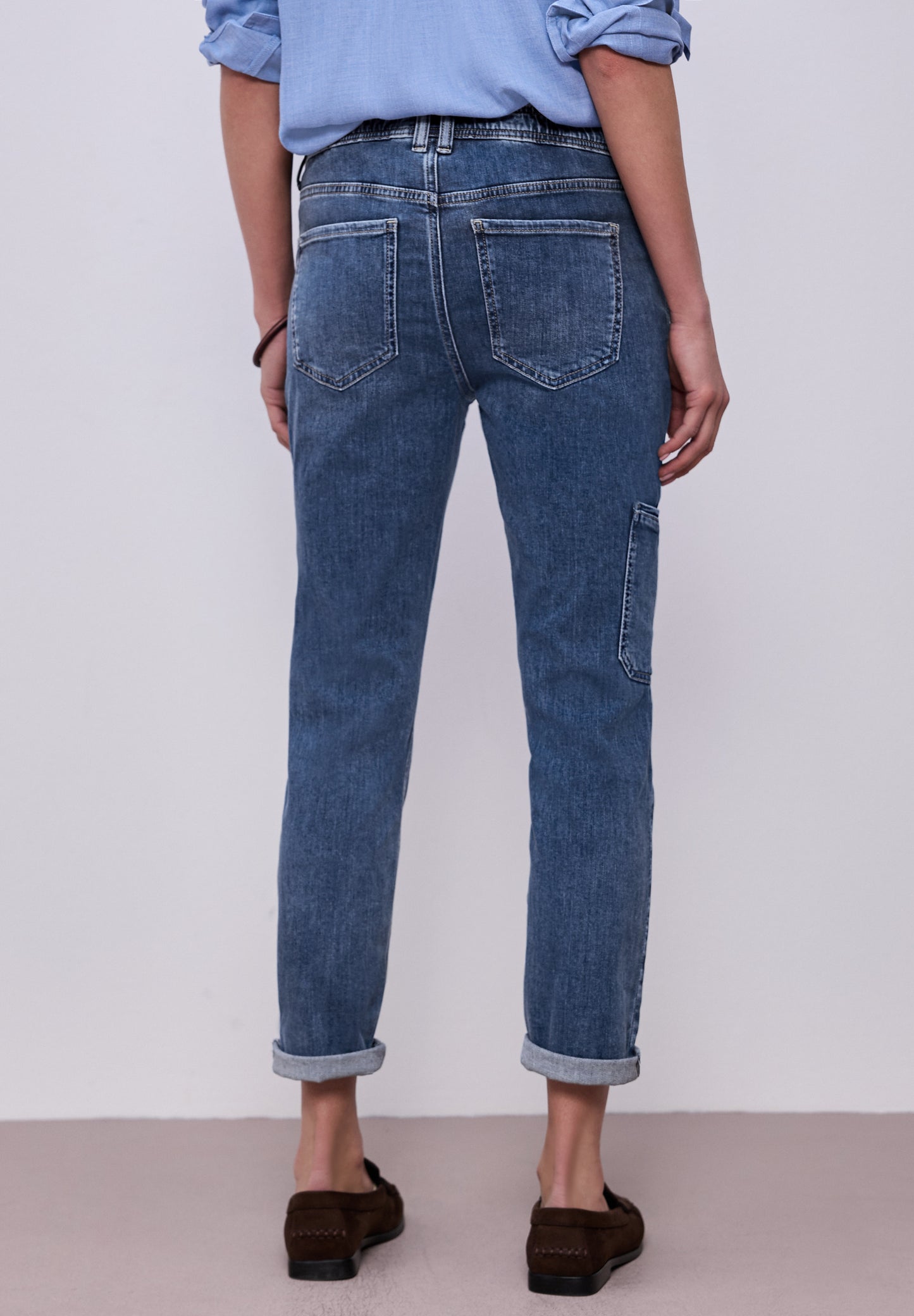 Street One - Cargo Jeans - Farbe: Medium Blue Wash