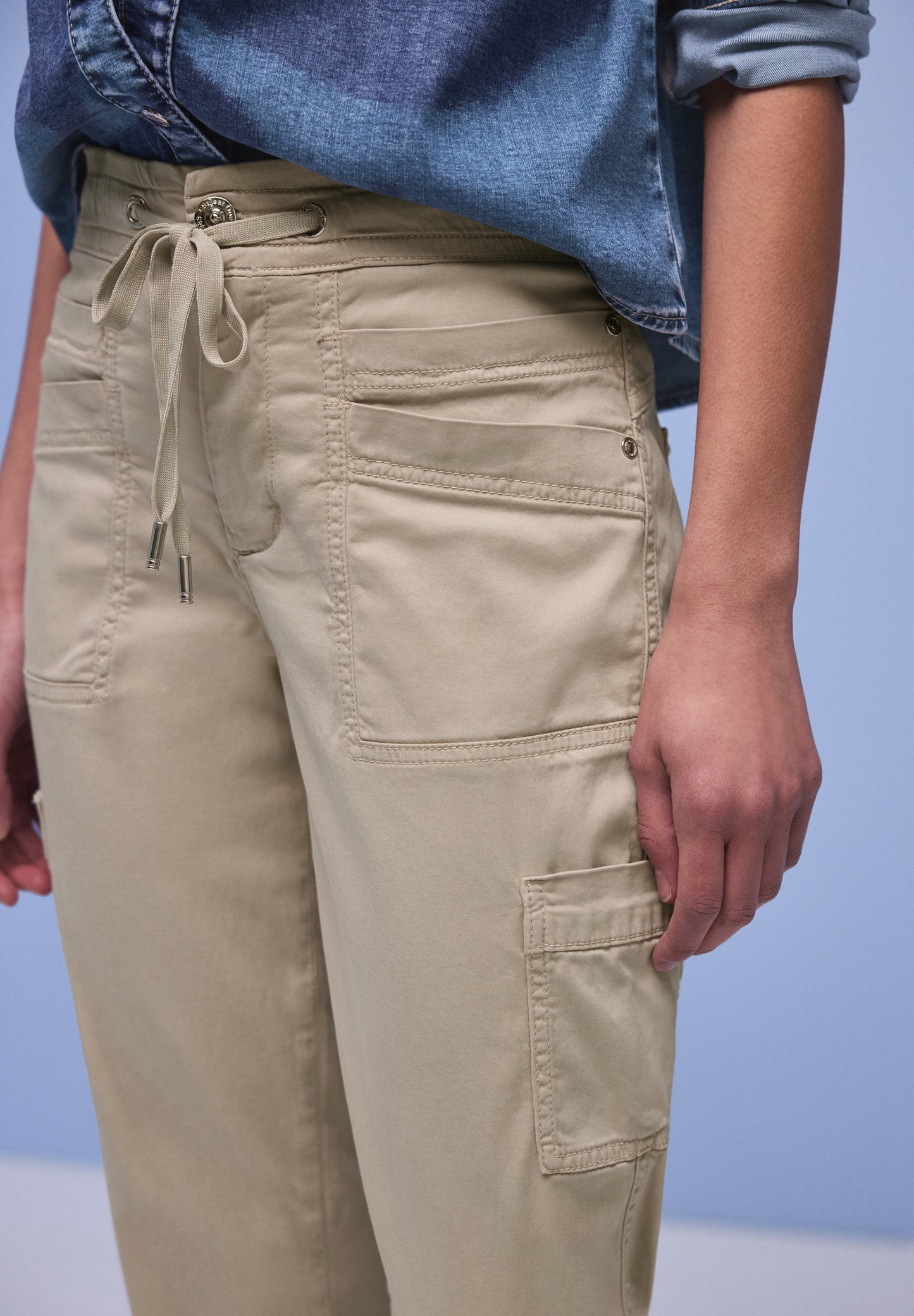 Street One Damen Cargo Joggpants Hose - cobble stone
