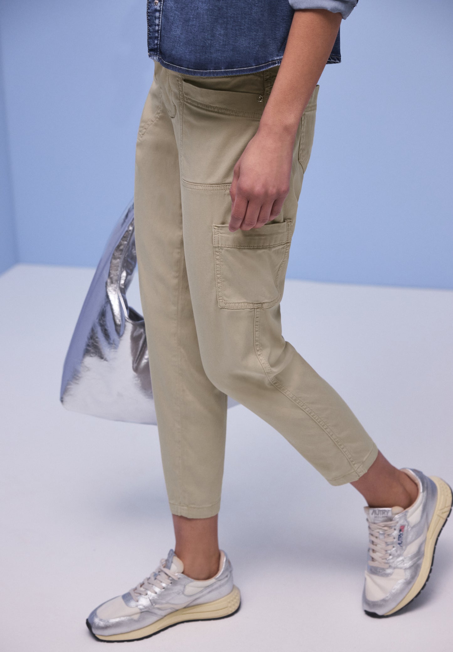 Street One Damen Cargo Joggpants Hose - cobble stone
