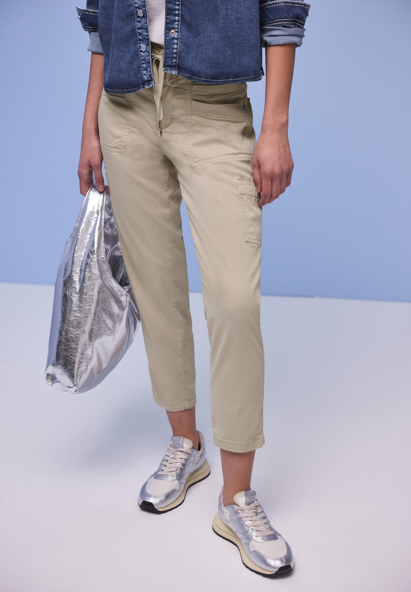 Street One Damen Cargo Joggpants Hose - cobble stone