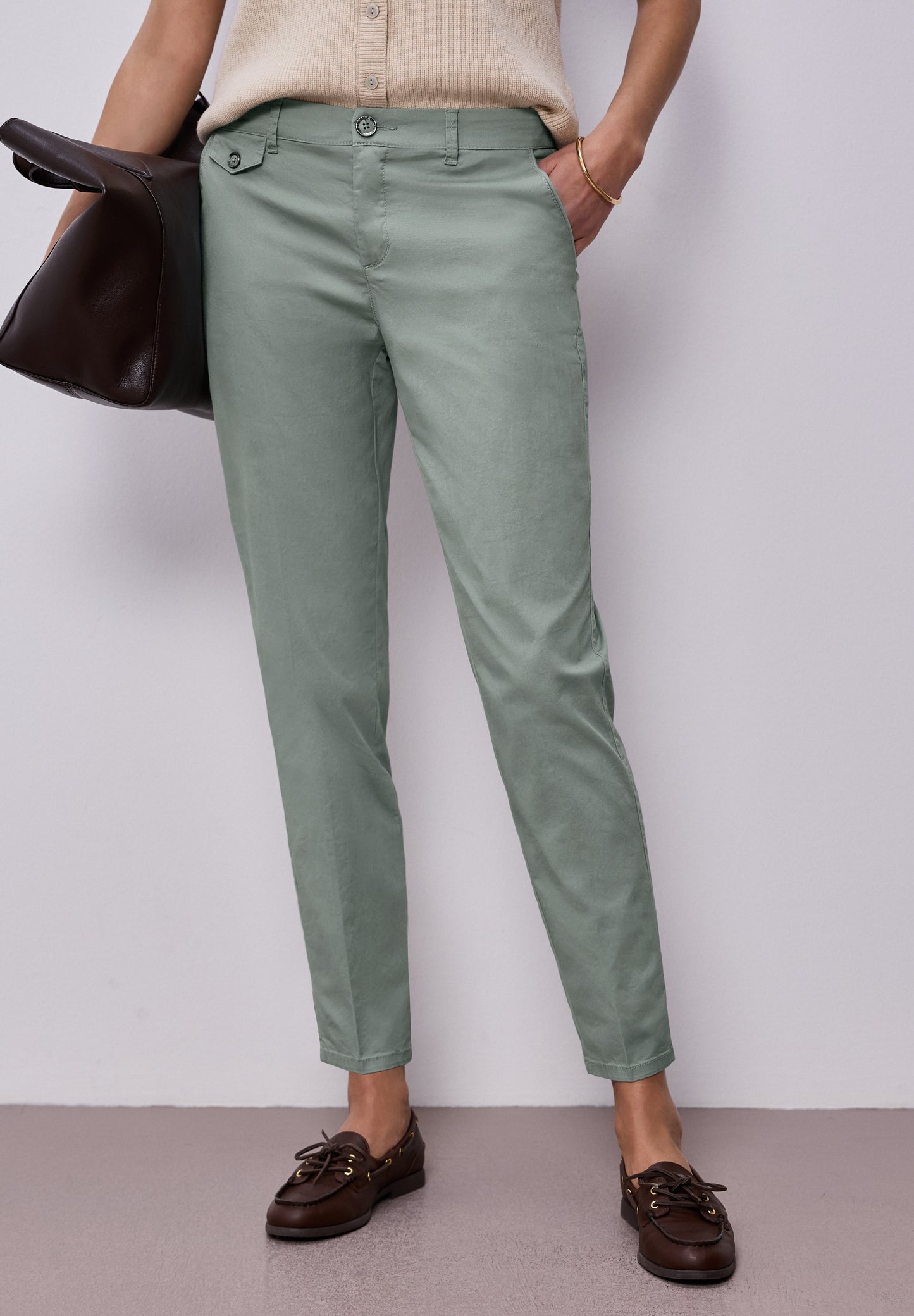 Street One - Chino im Casual Fit - Farbe: dark mint green