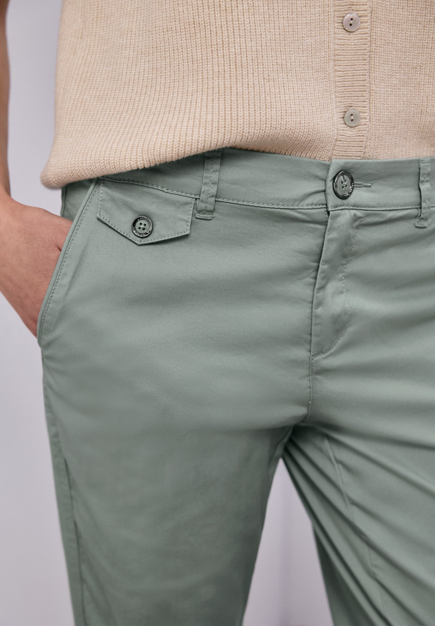 Street One - Chino im Casual Fit - Farbe: dark mint green