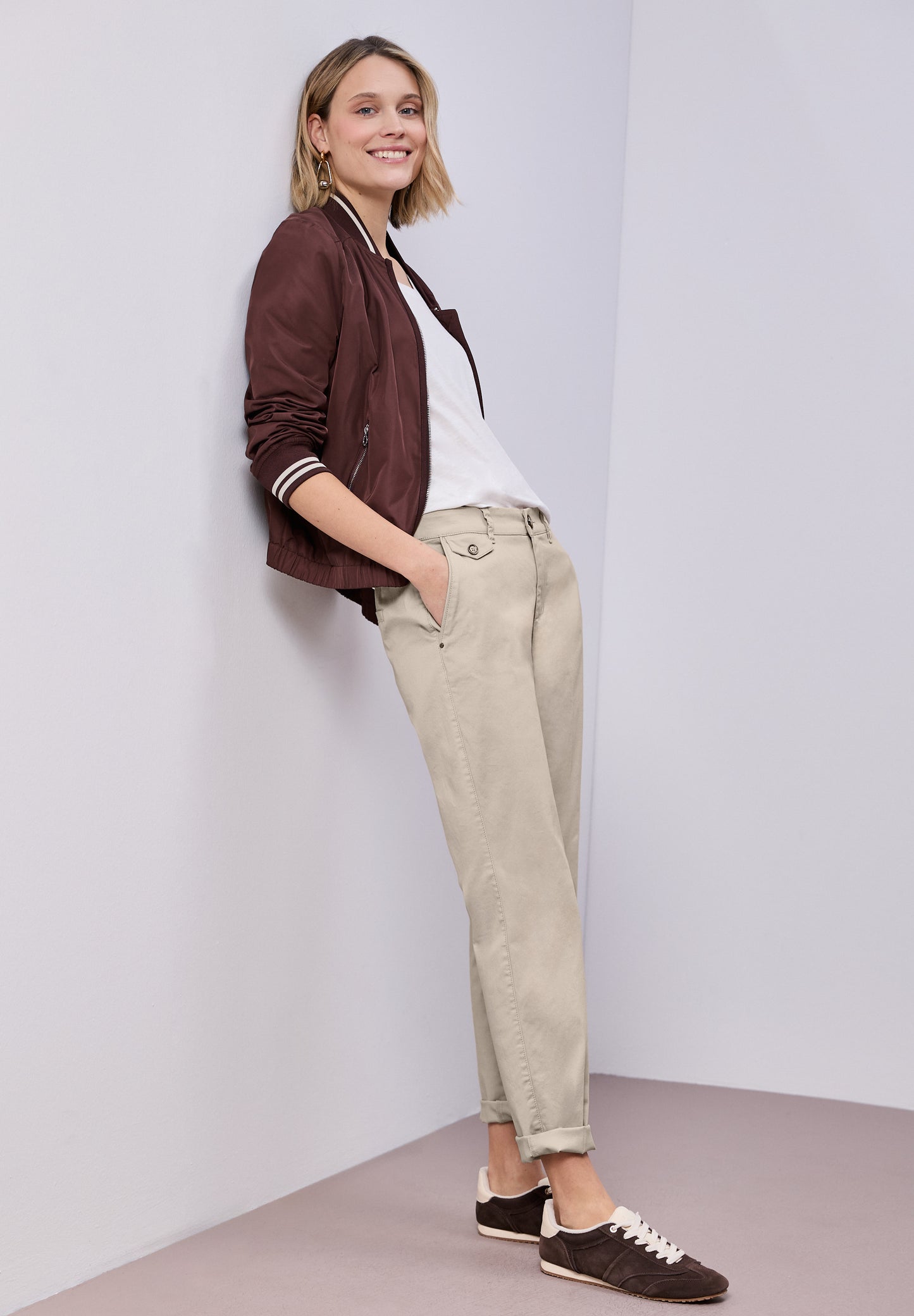 Street One - Chino im Casual Fit - Farbe: cobble stone