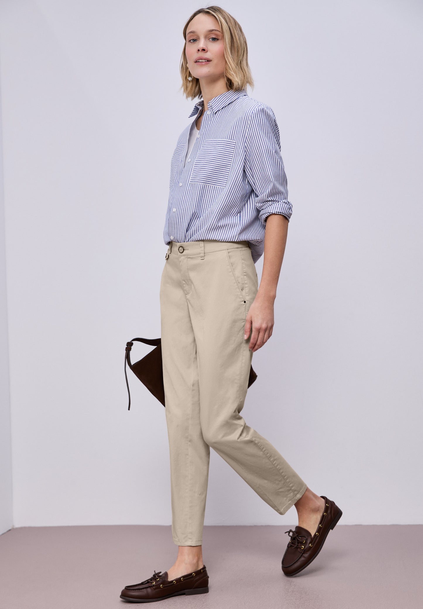 Street One - Chino im Casual Fit - Farbe: cobble stone