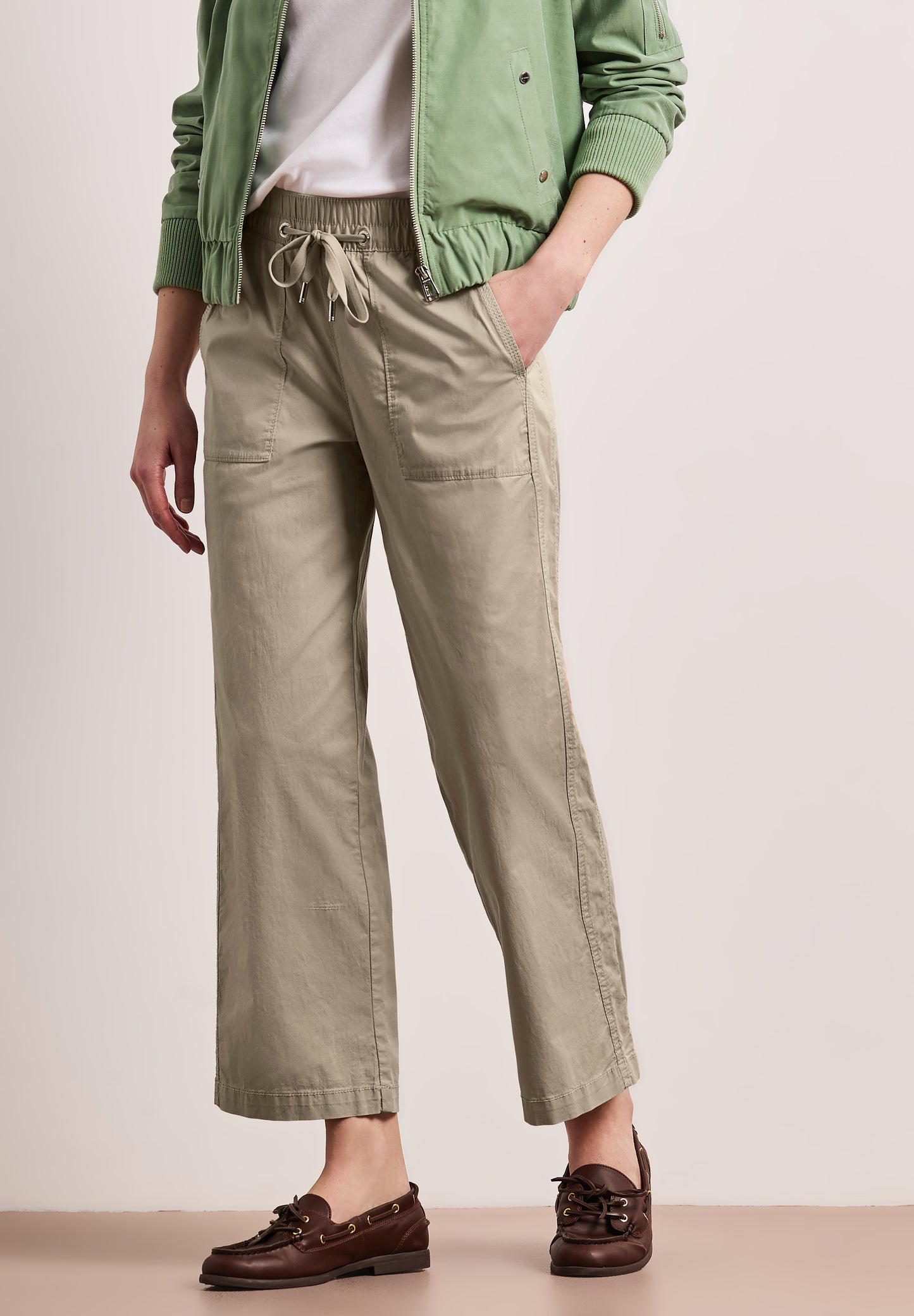 Street One - Straight Leg Hose in Hose Papertouchware - Farbe: cobble stone
