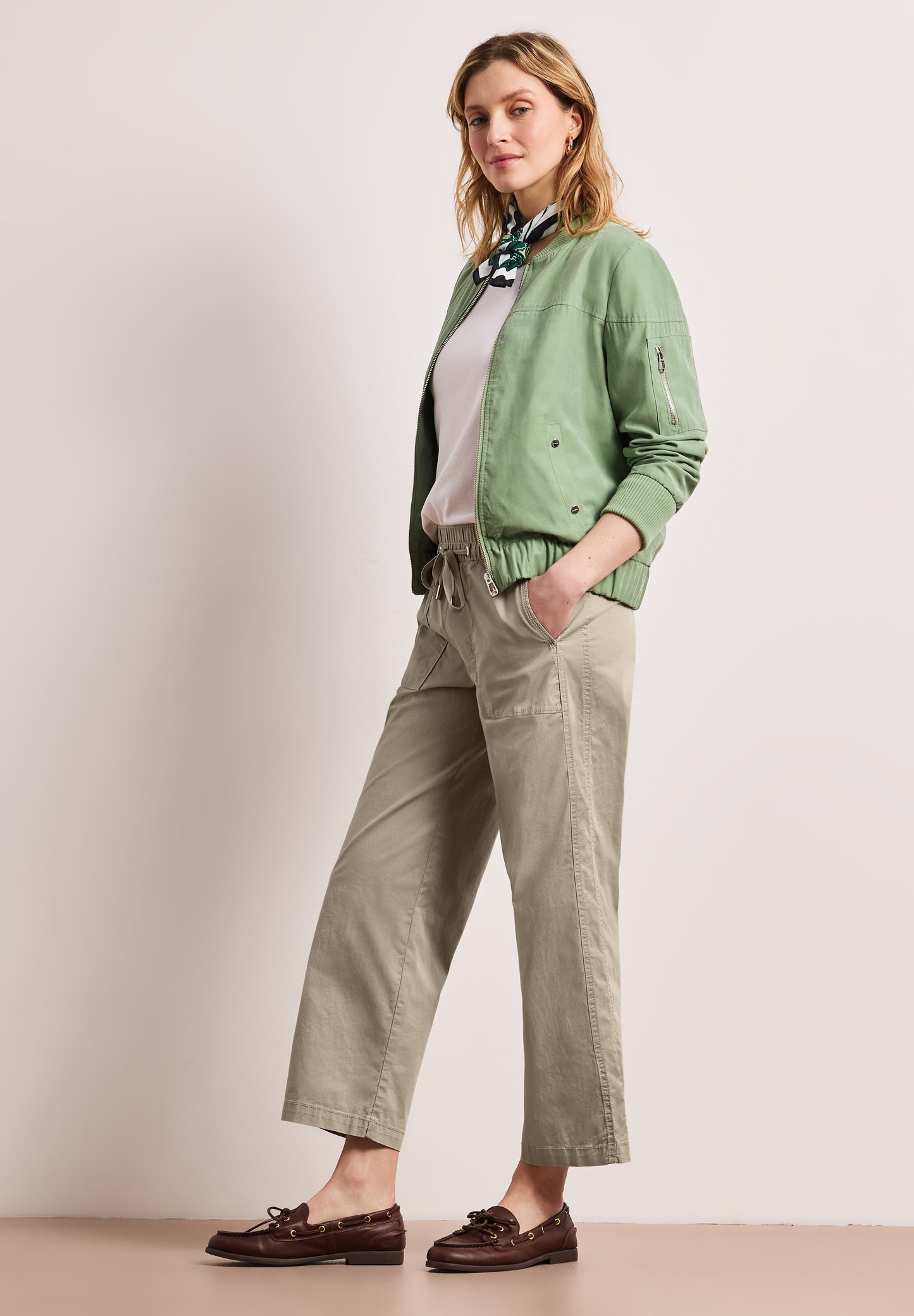 Street One - Straight Leg Hose in Hose Papertouchware - Farbe: cobble stone