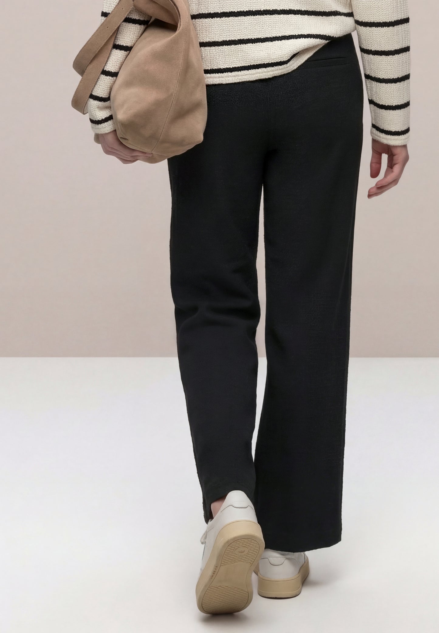 Street One - High Waist Wide Leg Hose im Casual Fit - Farbe: Black