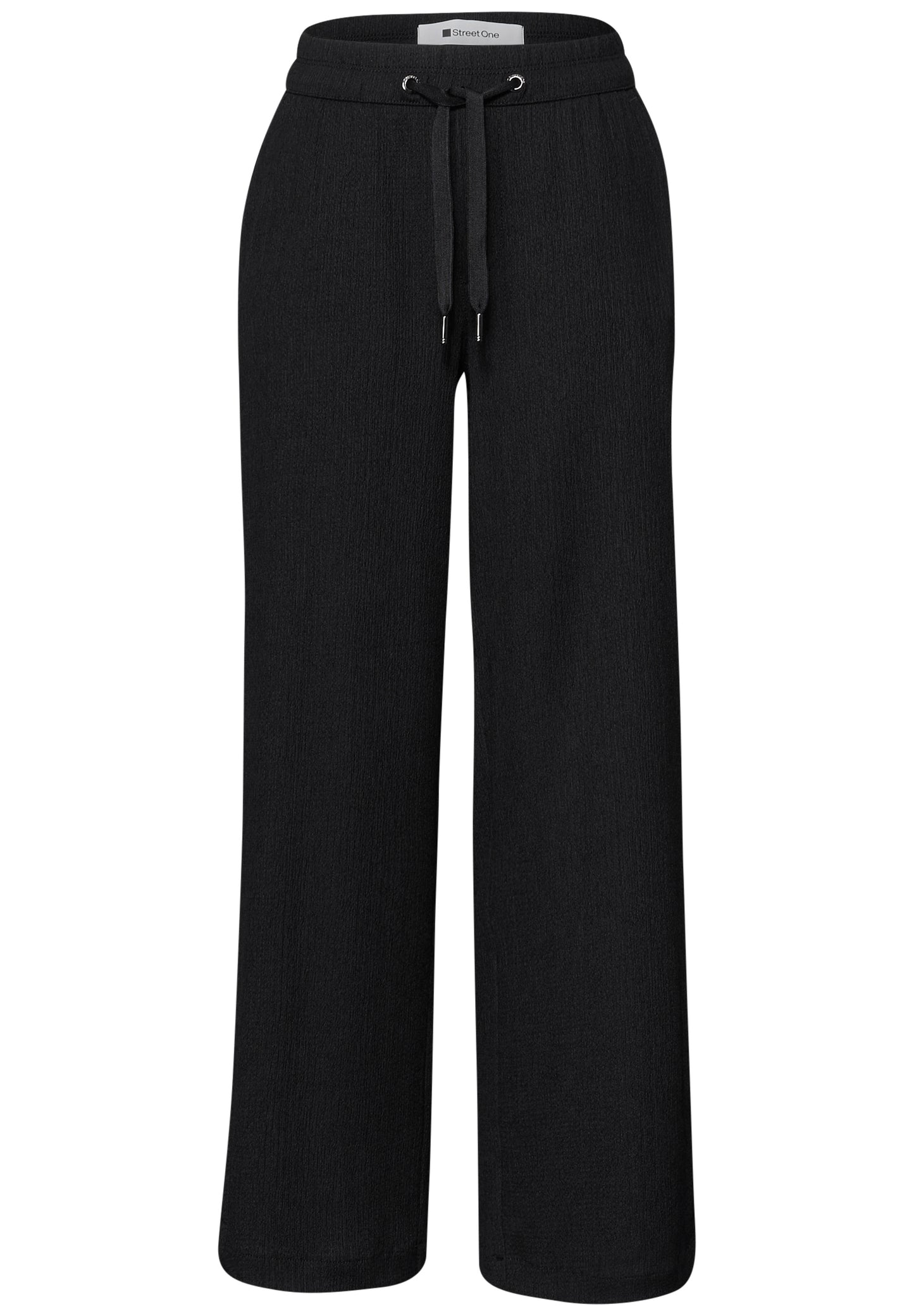 Street One - High Waist Wide Leg Hose im Casual Fit - Farbe: Black