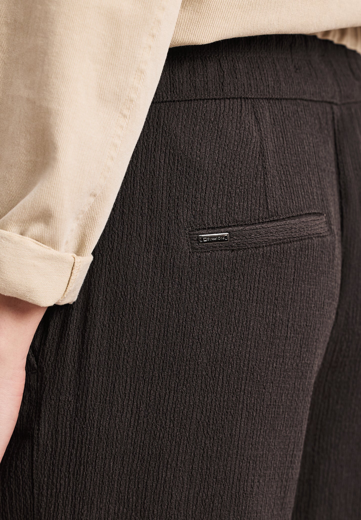 Street One - High Waist Wide Leg Hose im Casual Fit - Farbe: deep earth