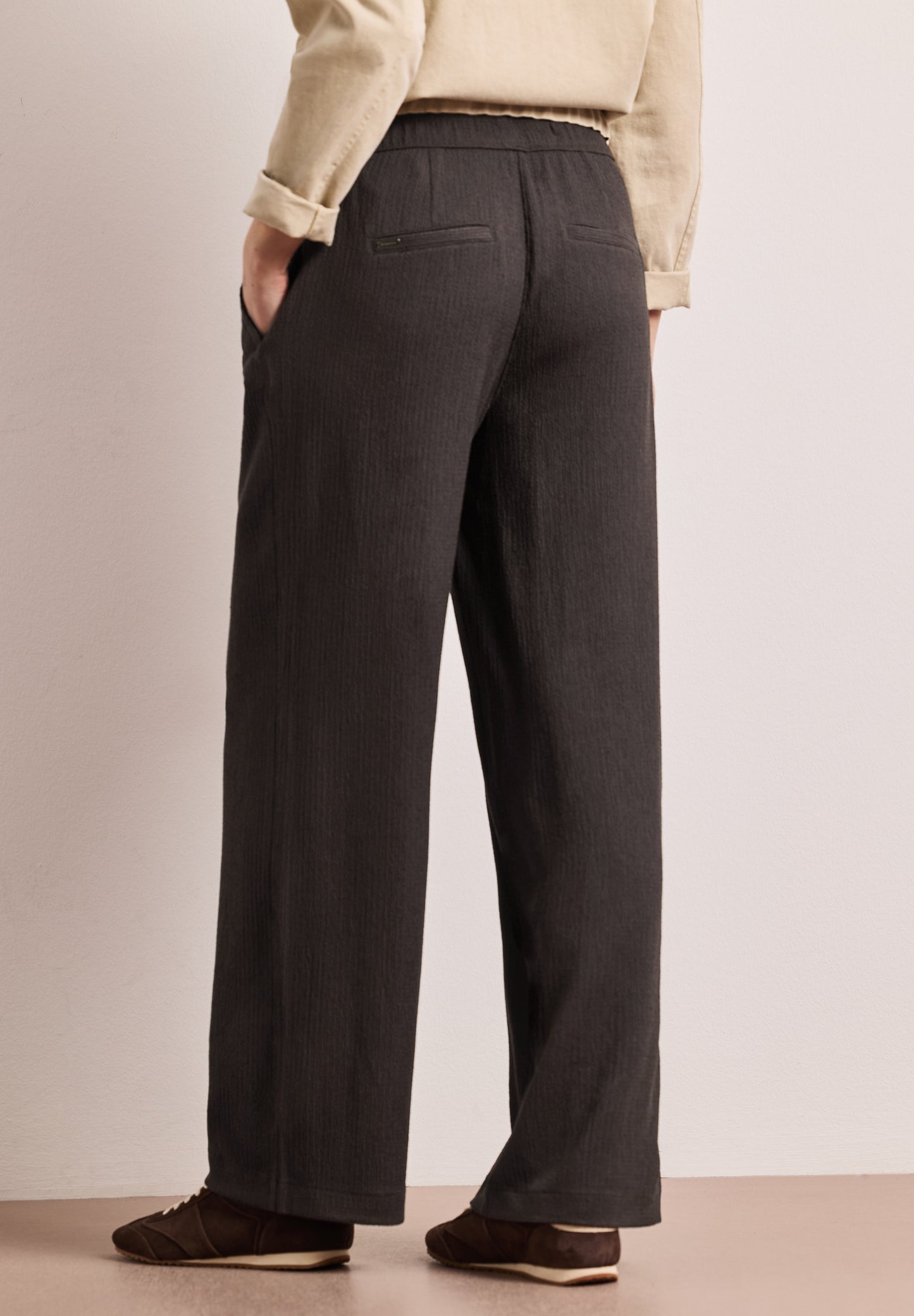 Street One - High Waist Wide Leg Hose im Casual Fit - Farbe: deep earth