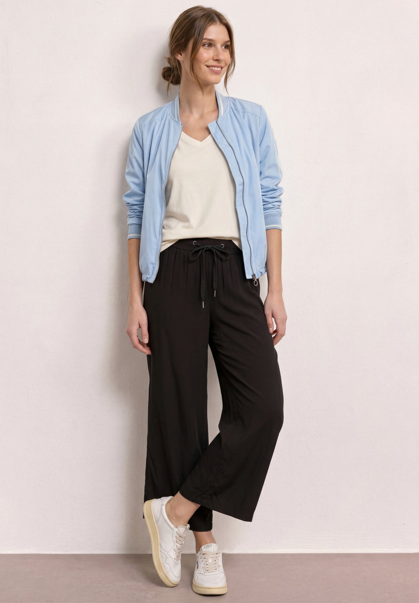 Street One - High Waist Wide Leg Hose im Loose Fit - Farbe: Black