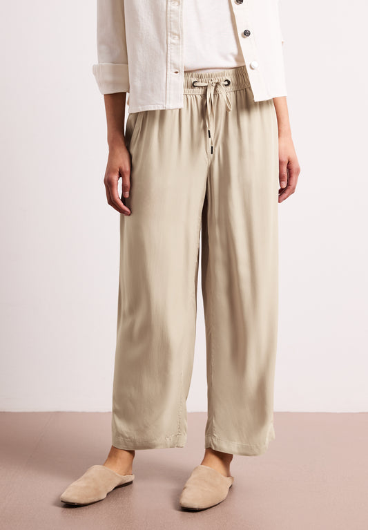 Street One - High Waist Wide Leg Hose im Loose Fit - Farbe: cobble stone