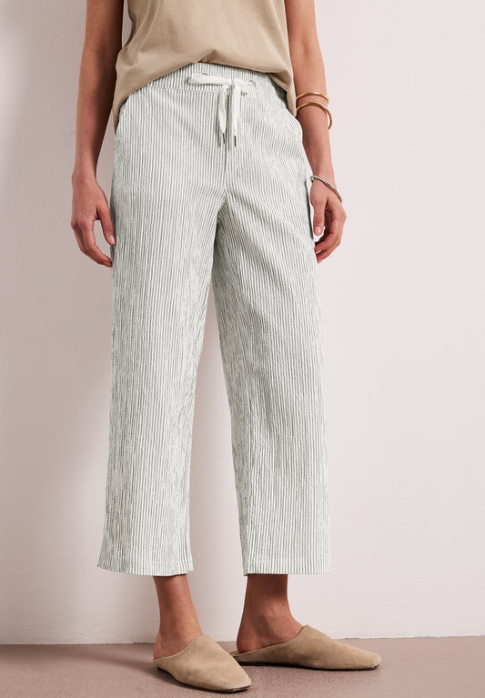 Street One - Wide Leg Hose im Loose Fit mit Streifen - Farbe: off white
