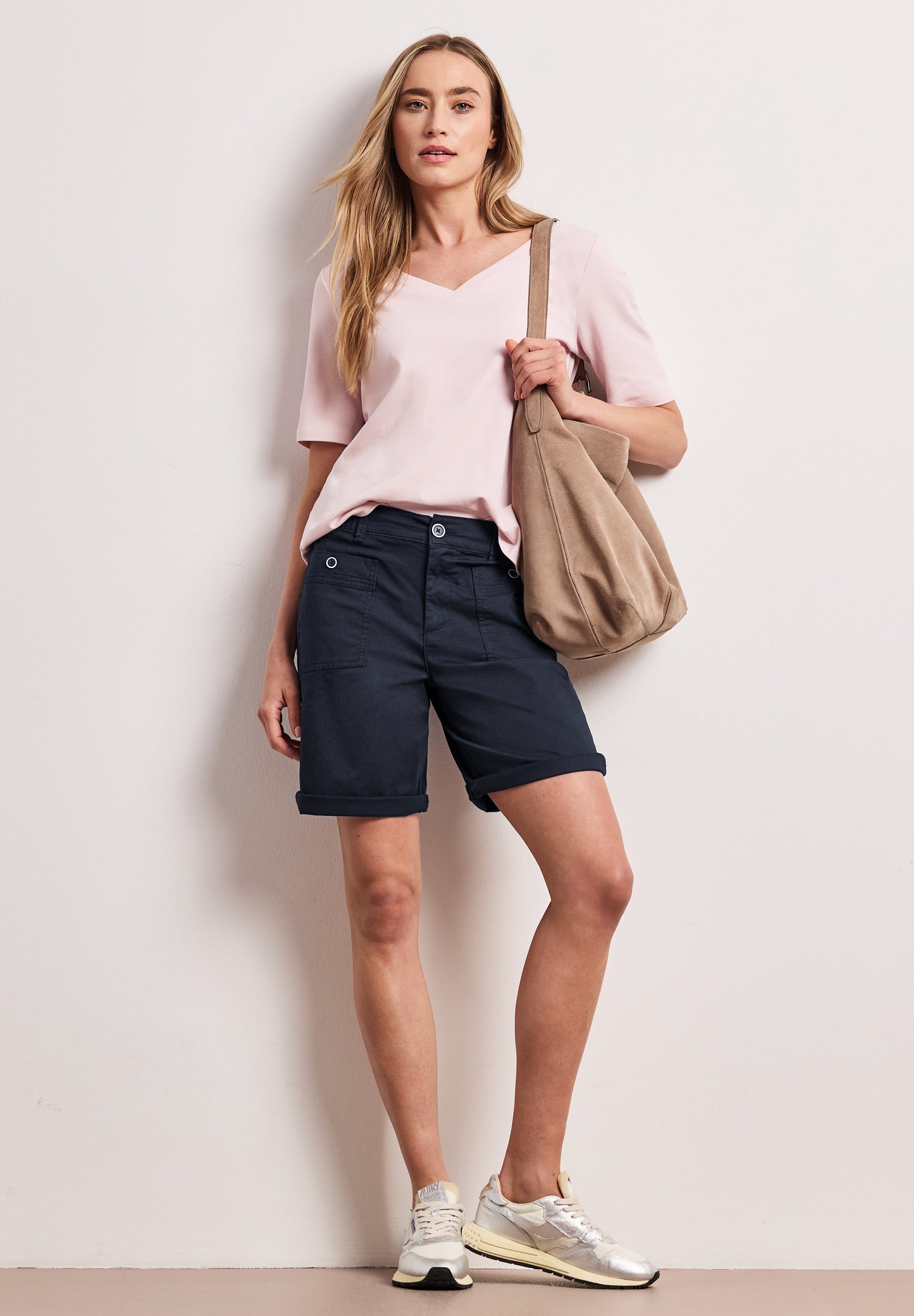 Street One - Straight Leg Bermuda mit Turn-Up - Farbe: shadowed navy