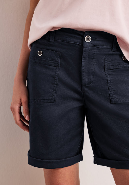 Street One - Straight Leg Bermuda mit Turn-Up - Farbe: shadowed navy