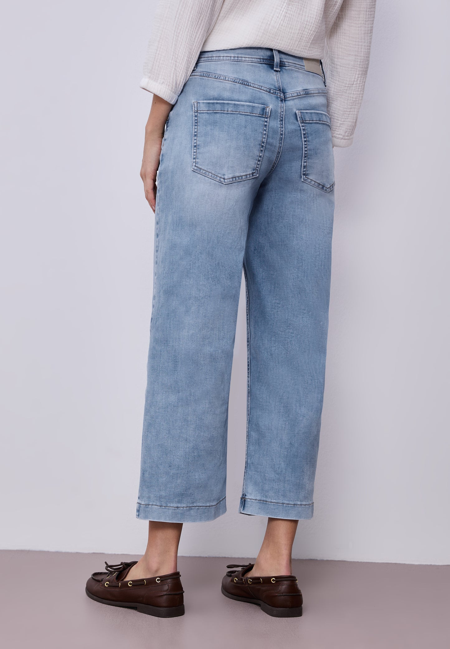 Street One - High Waist Wide Leg Jeans im Loose Fit - Farbe: light blue wash