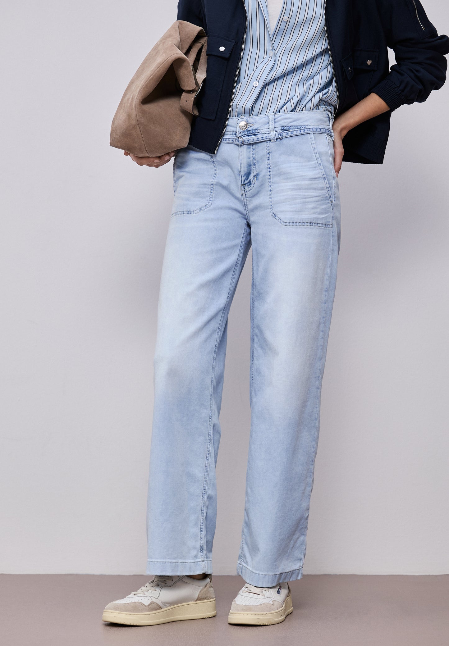 Street One Wide Leg Jeans im Bleached-Look
