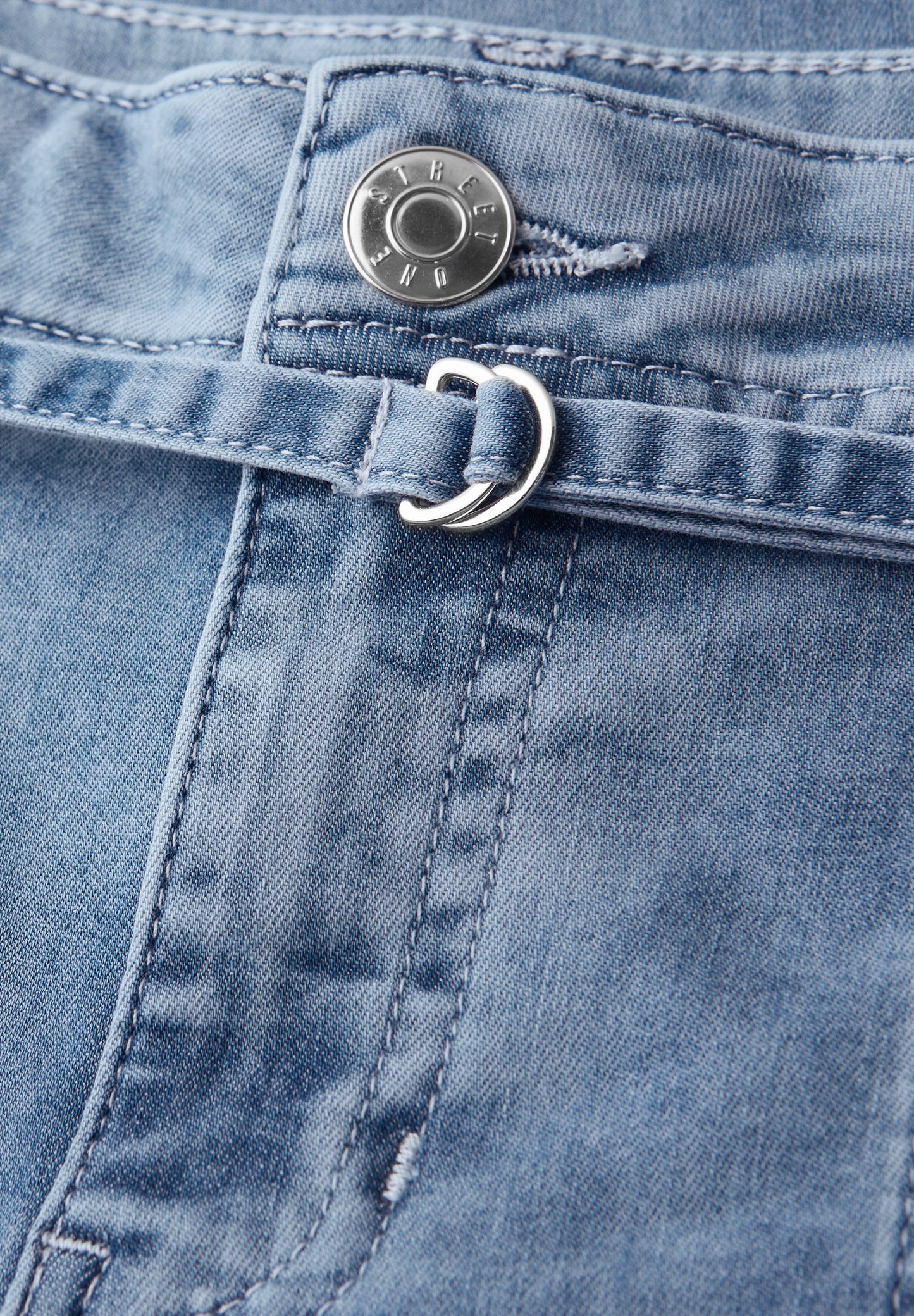Street One - Mid Waist Wide Leg Jeans im Loose Fit - Farbe: mid blue random wash