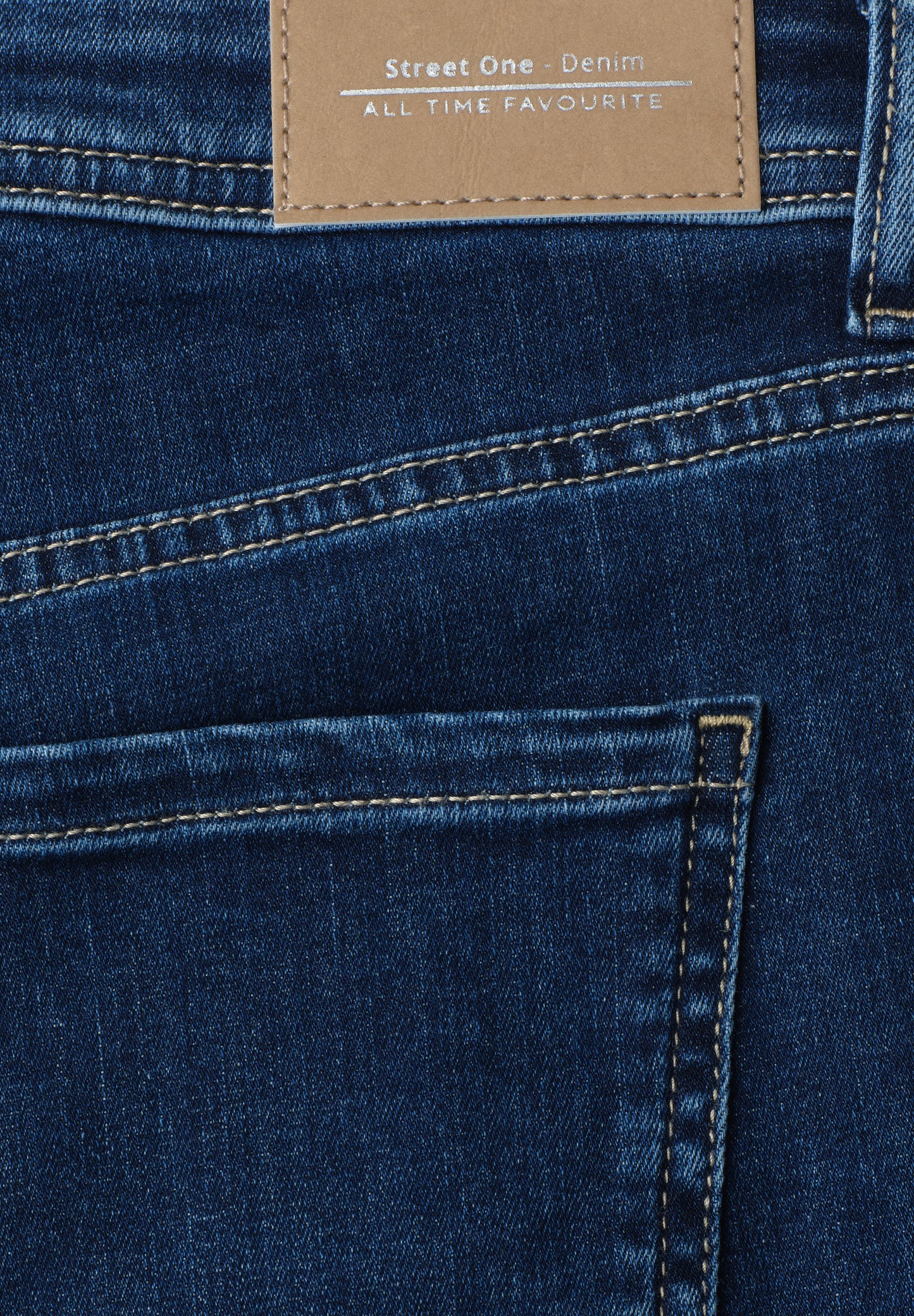 Street One - Slim Leg Bermuda mit Turn-Up-Detail - Farbe: dark blue authentic wash