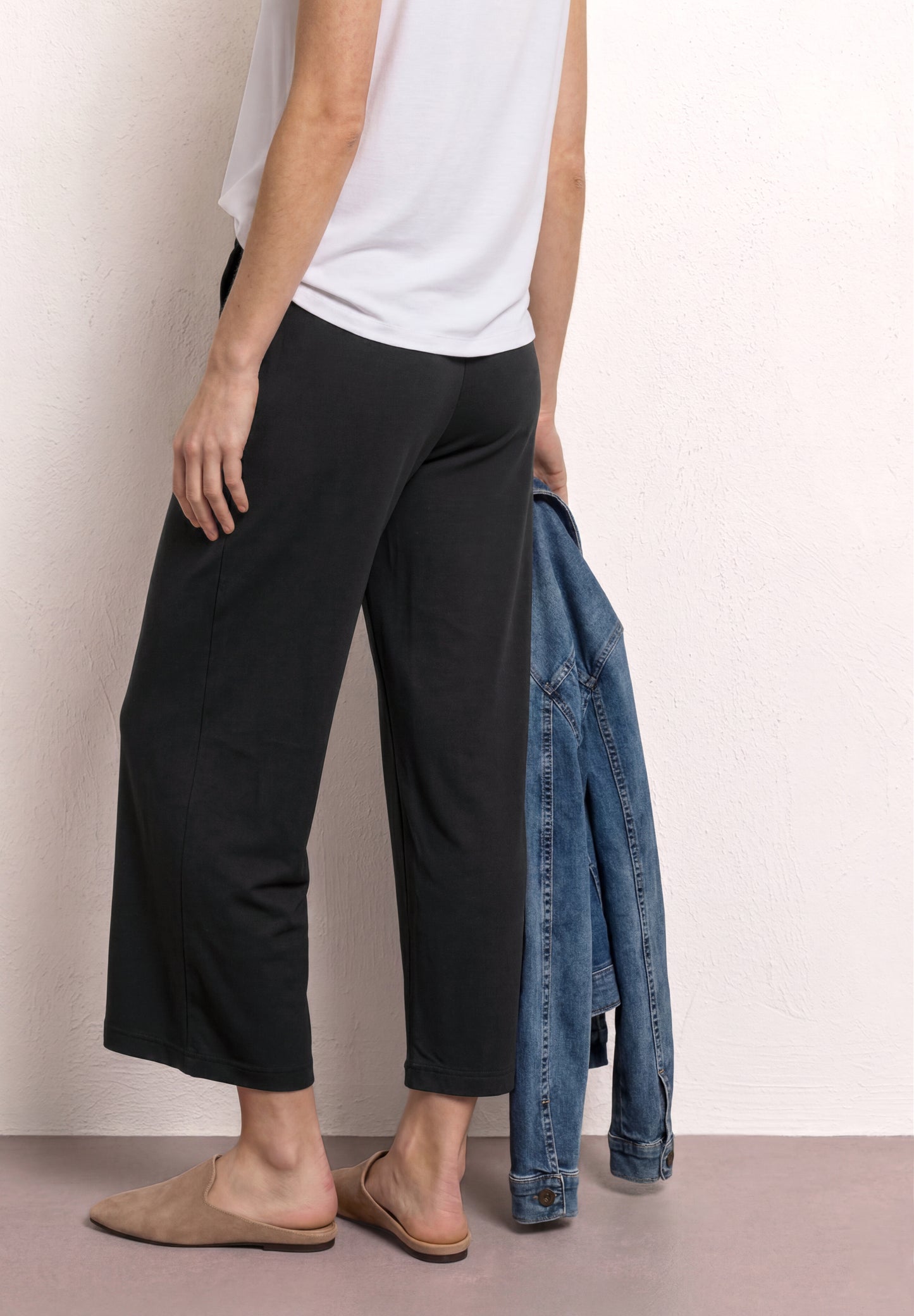 Street One - 7/8 Wide Leg Hose im Loose Fit - Farbe: Black