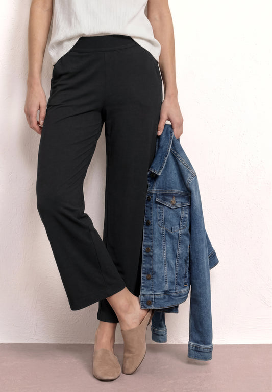 Street One - 7/8 Wide Leg Hose im Loose Fit - Farbe: Black