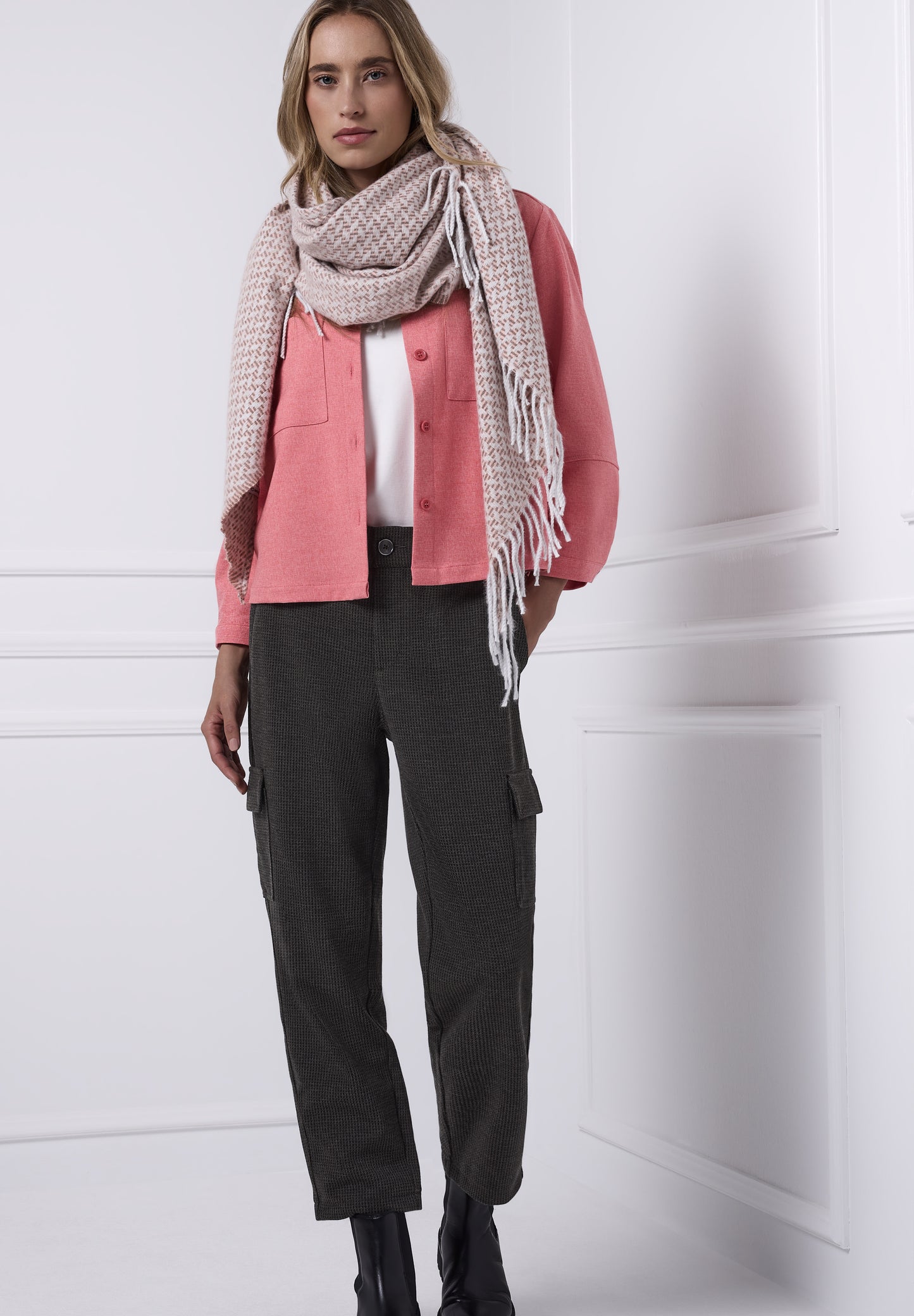 Street One - Houndstooth Cargo Hose - Farbe: rustic brown