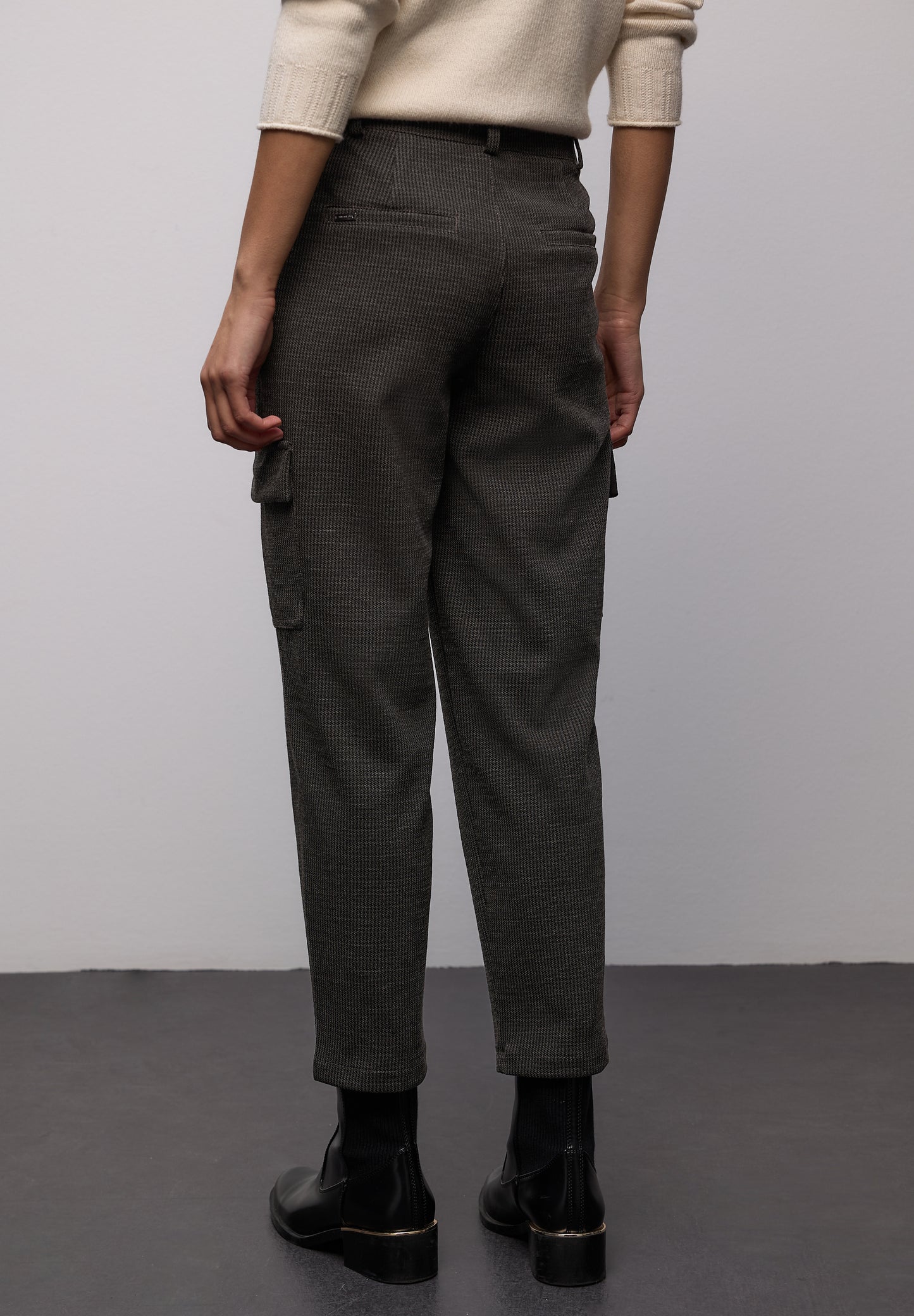 Street One - Houndstooth Cargo Hose - Farbe: rustic brown